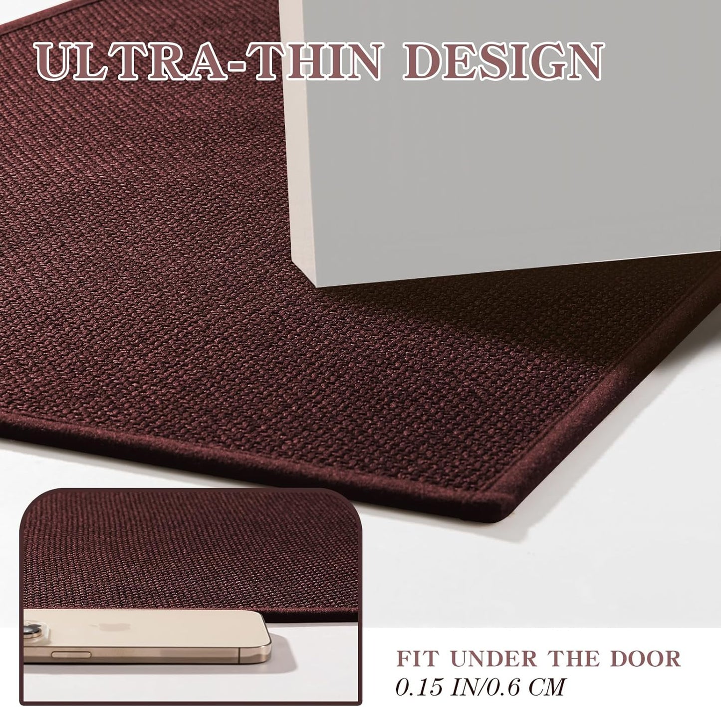 chakme Bathroom Rugs Mat 24x17, Ultra Thin Non Slip Bath Mat Small Quick Dry Absorbent Bath Mat for Bathroom Floor, (Dark Purple, 24"x17")