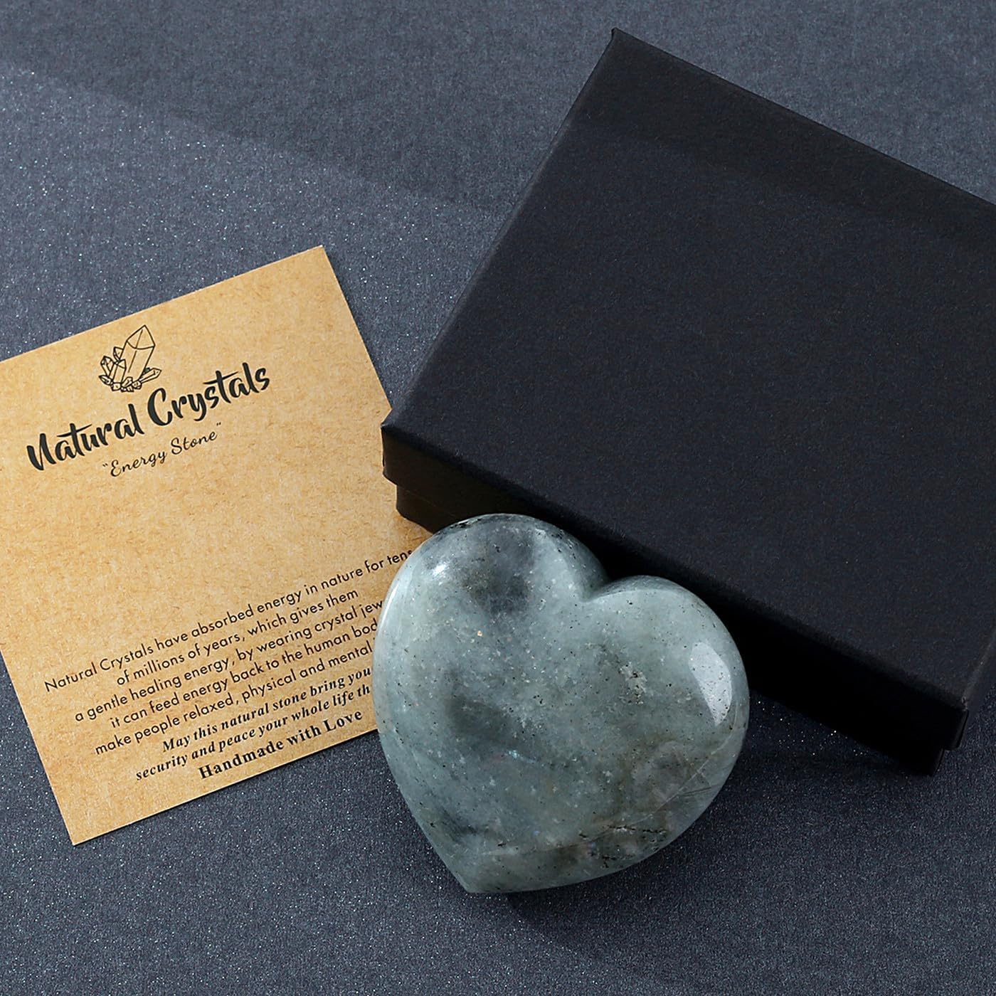 MAIBAOTA 60 mm Moonstone Crystals Large Heart Stone Healing Crystals Natural Crystal Heart Reiki Gemstone Polished Heart Shaped Rocks Meditation Mothers Day Crystal Gifts for Mom Her