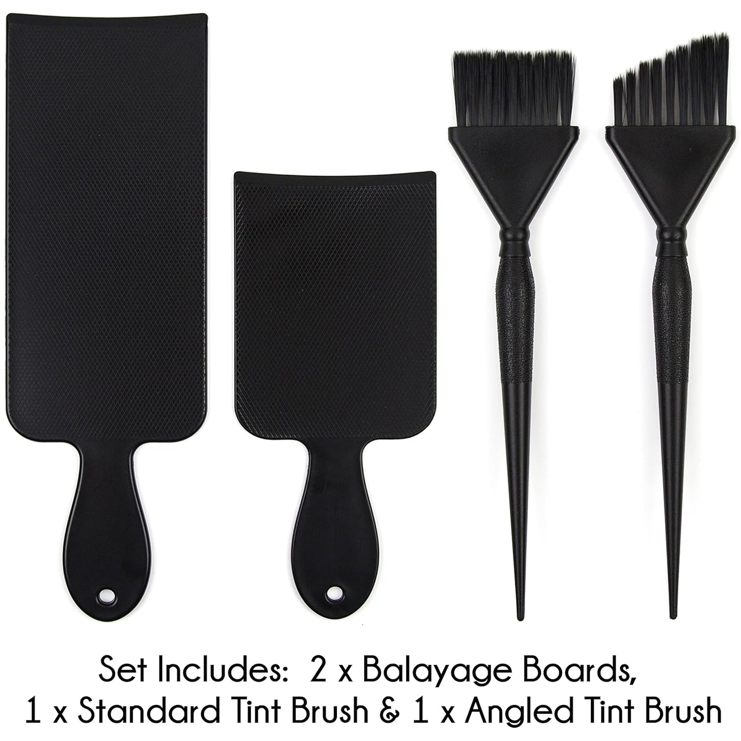 Balayage Kit - 1 Long and 1 Short Balayage Board, 1 Straight and 1 Angled Hair Dye Brush - Hair Highlighting Kit - Hair Dye Kit - Hairstylist Accessories Brushes