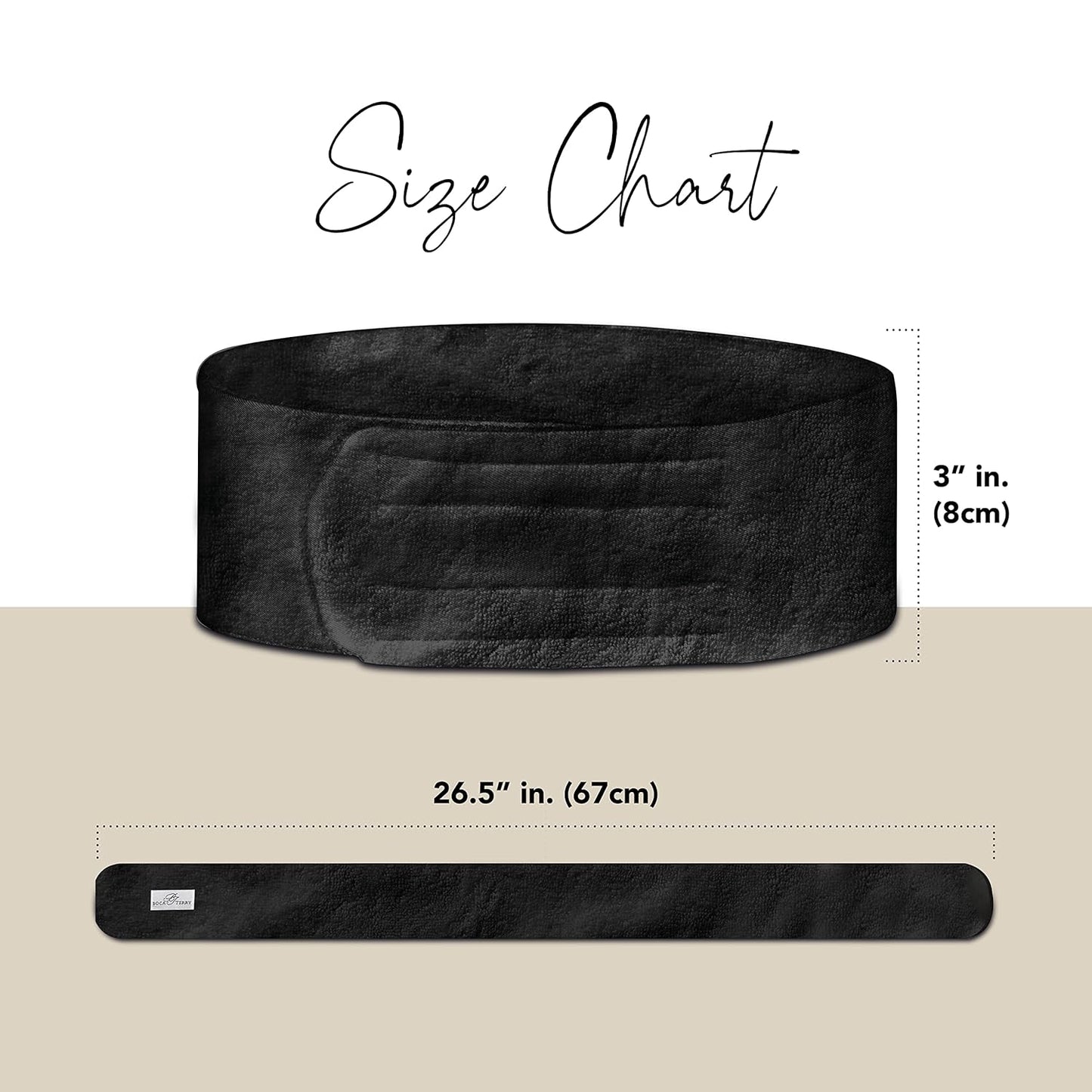 Boca Terry Makeup Headband, 100% Cotton Women's Adjustable Towel Headband for Washing Face, Facial, Cosmetic & Skin Care Treatments. 3-Pack