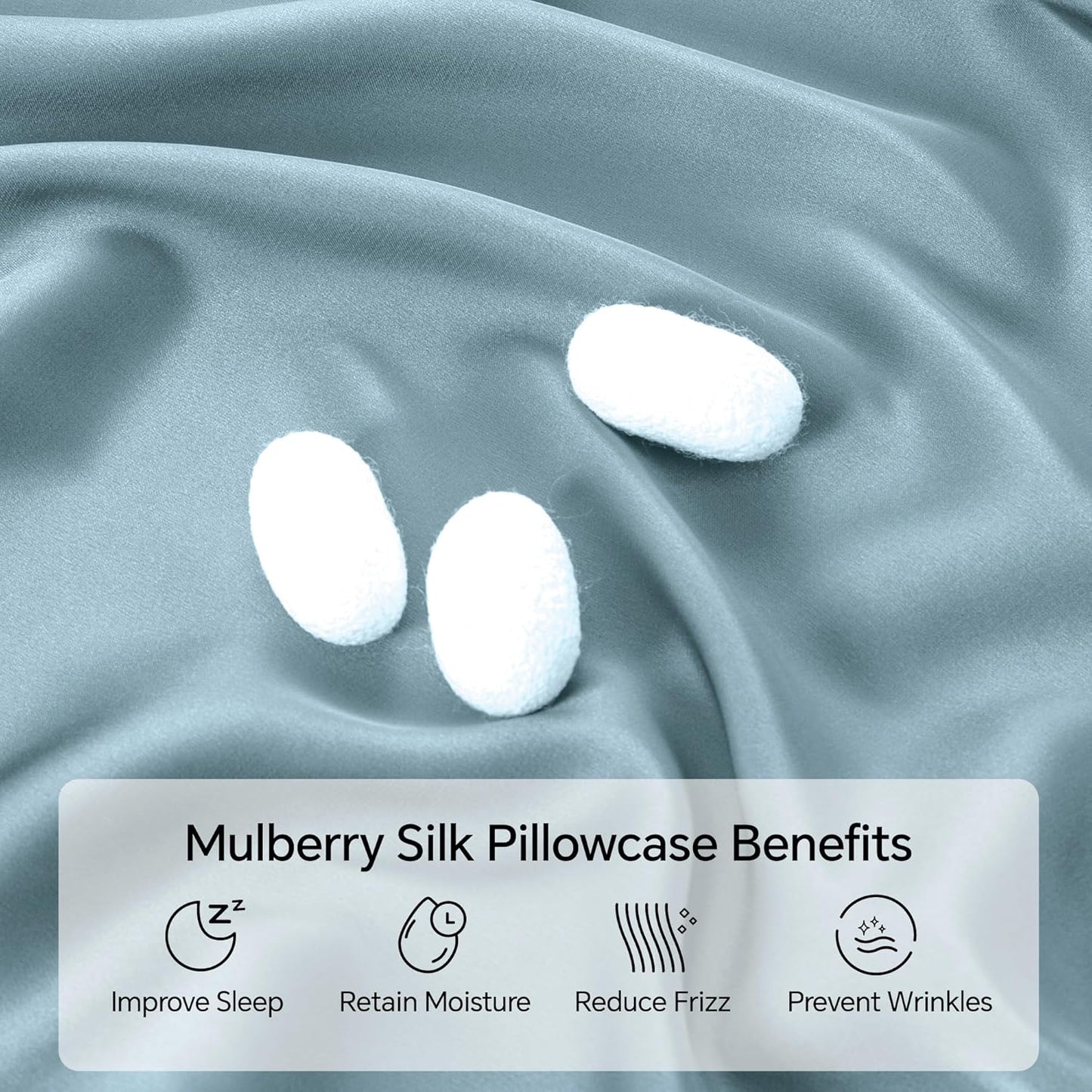 INFIIXSO Mulberry Silk Pillow Case King Size, Silk Pillowcase with Hidden Zipper 20"x36", Extraordinary Smooth and Soft Pillow Cases for Hair and Skin(Airy Blue, 1 Pack)