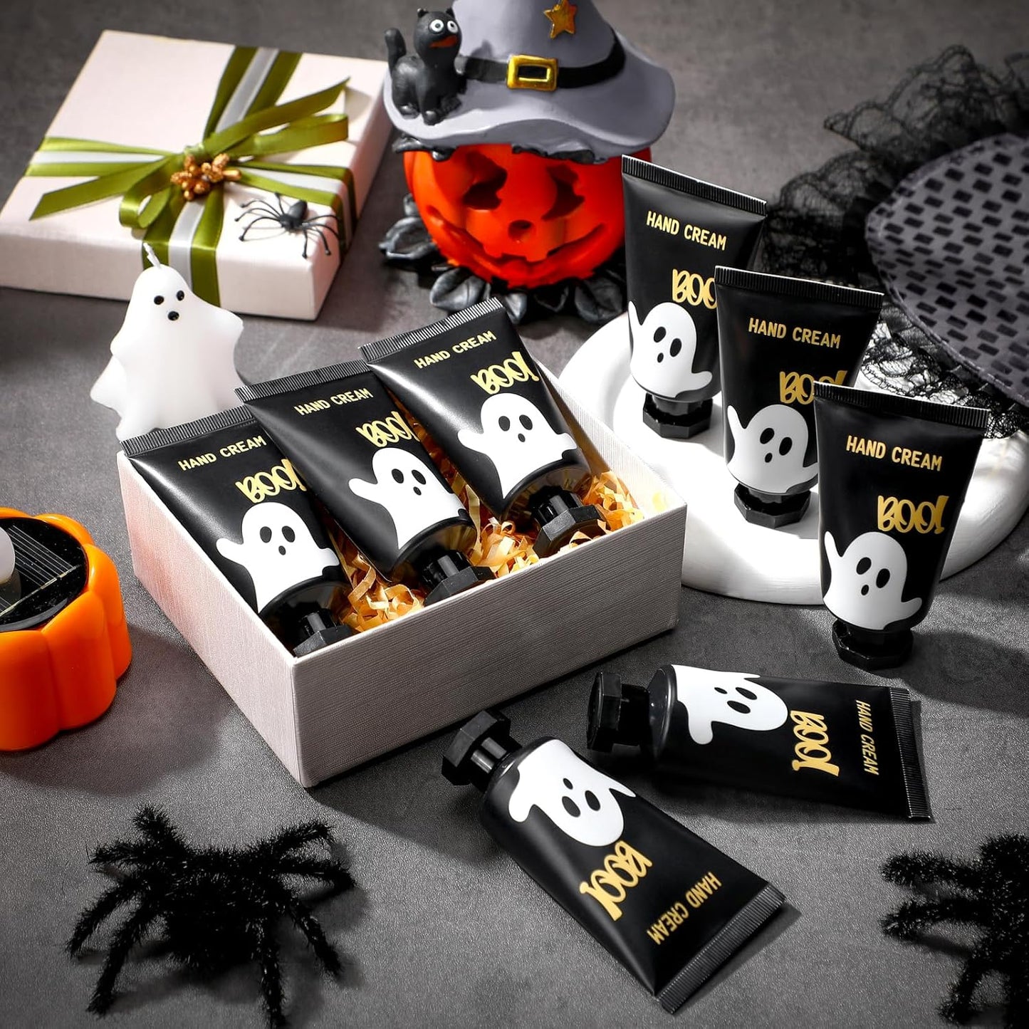 48 Sets Halloween Ghost Hand Cream Gifts Bulk Halloween Hand Cream Travel Lotion Mini Size Baby Shower Party Gifts Favors Ghost Birthday Christmas Party Supplies for Guest