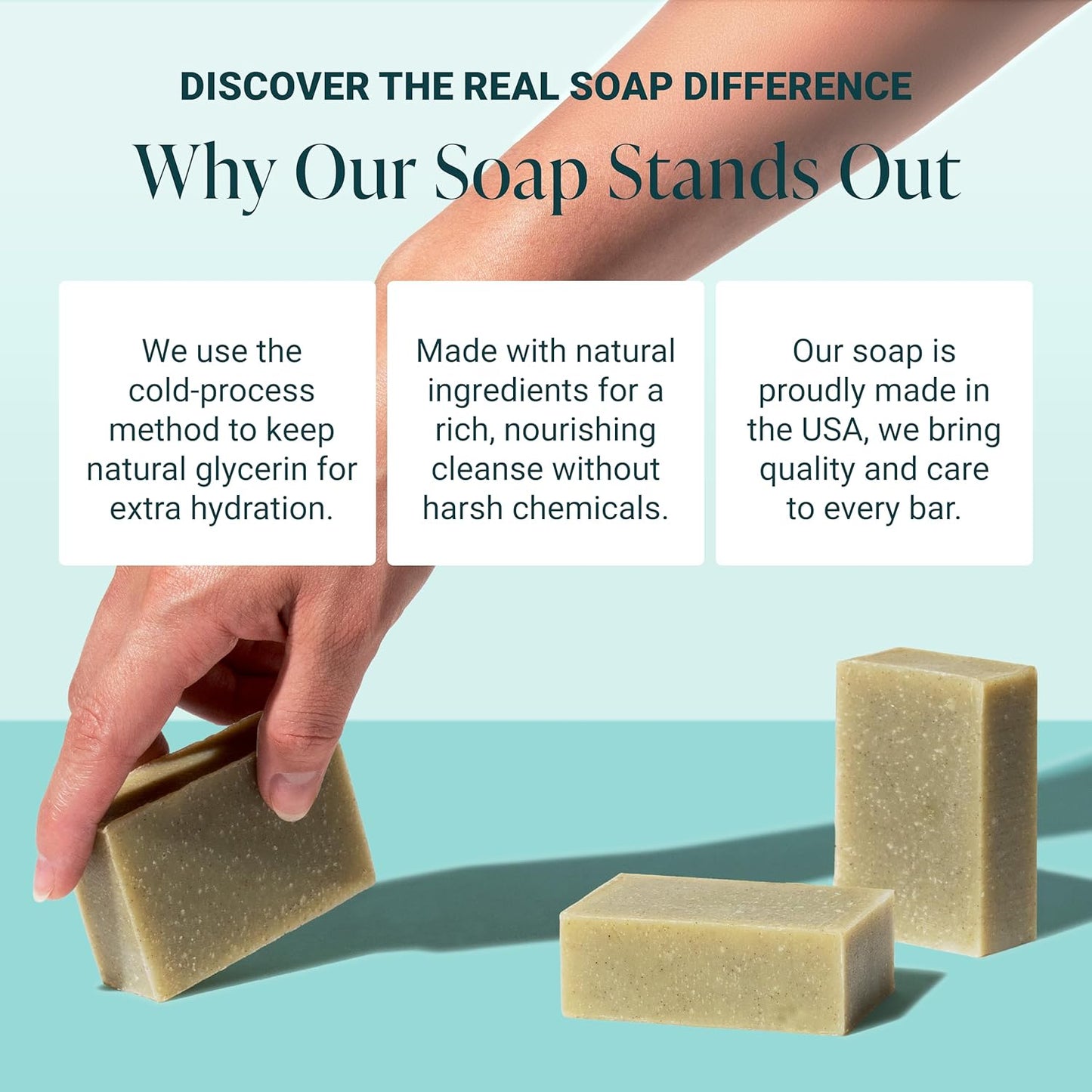 The Bubble Factory Handmade Soap, All Natural Soap for Women & Men, Hand, Bath & Body Natural Bar Soap, Vegan, Palm Oil Free, Made in USA with Shea Butter + Essential Oils, Pine Top, Single