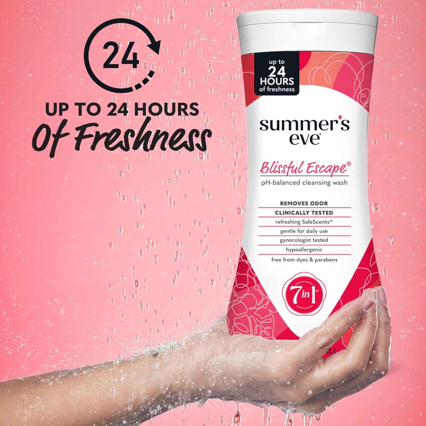 Summer's Eve Blissful Escape Daily Refreshing All Over Feminine Body Wash, Removes Odor, Feminine Wash pH Balanced, 15 Fl Oz (Pack of 3)