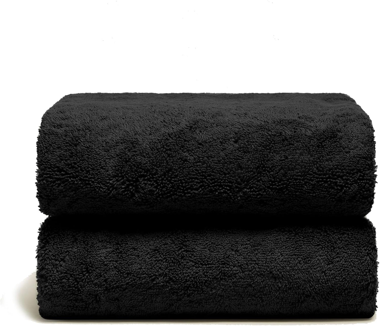 Italic Ultraplush 100% Australian Cotton Towels - Set of 2 Luxury Bath Towels, Quick Dry Plush and Absorbent, Heavy Duty Large Bath Towels, 800GSM Towels for Bathroom & Spa (Black)
