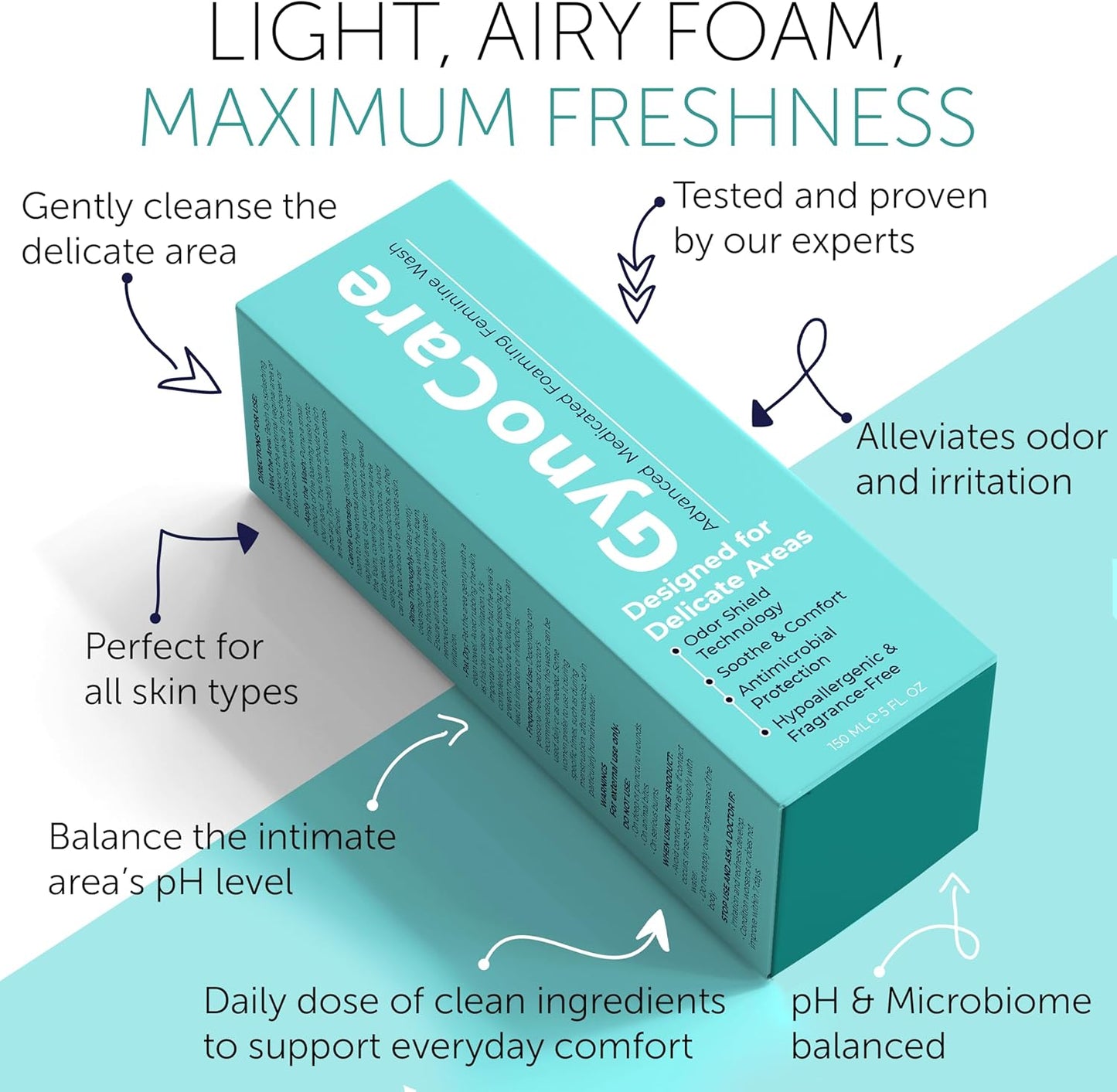 Feminine Wash | pH Balance for Women | Gentle Vaginal Wash & Foaming Cleanser Supports Odor Control & pH Balance | Soothe Itching & Irritation | Hypoallergenic | Fragrance-Free | 5 Fl Oz