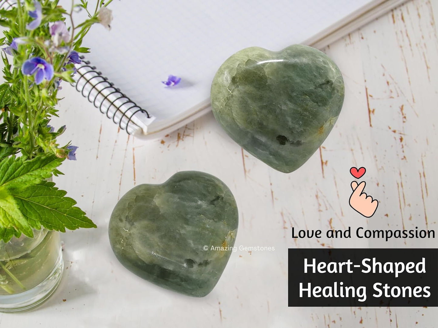 Amazing Gemstone Yellow Aquamarine Crystal Heart Palm Stone - Pocket Massage Worry Stone for Natural Body Chakra Balancing, Reiki Healing and Crystal Grid