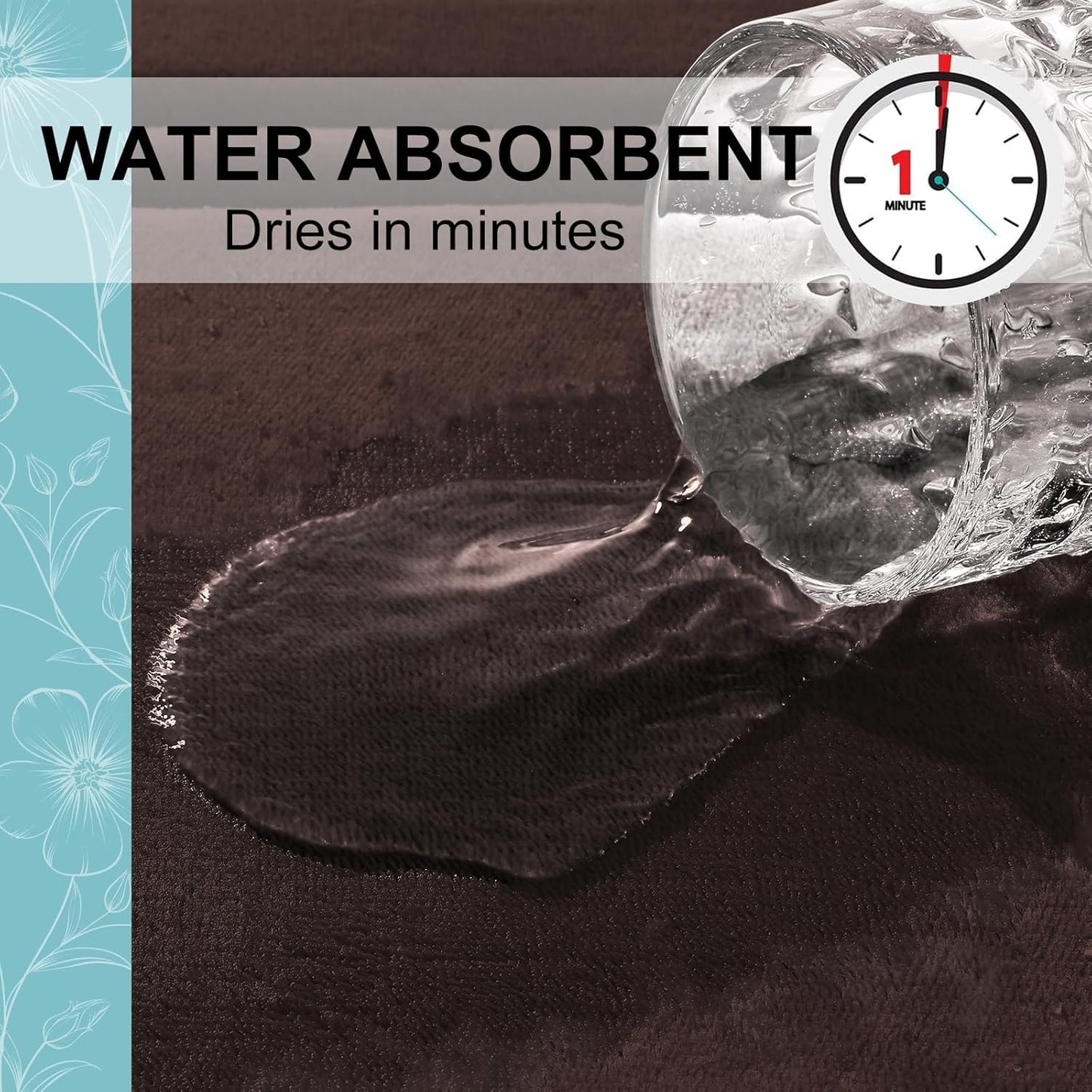 Grandaily Memory Foam Bath Mat Rug 24x16, Ultra Soft, Non-Slip and Absorbent Bathroom Rugs, Machine Wash Dry, Comfortable Bath Carpet for Bathroom Floor, Tub and Shower, Brown