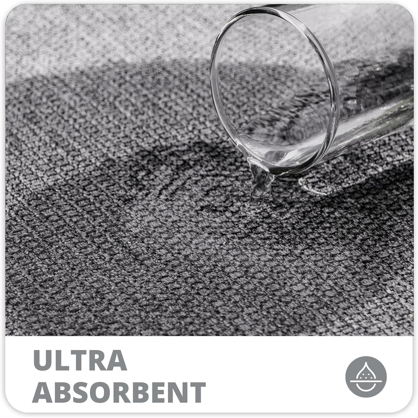 Bathroom Rugs Set 2 Pieces,Thin Bathroom Mats,Toilet Rugs,Quick Dry,Non-Slip,Machine Washable,Low Pile,Absorbent Bath Mats,Shower,Sink,Home Decor Accessories.Grey,1'5"x2'3"+1'8"x2" U Shape