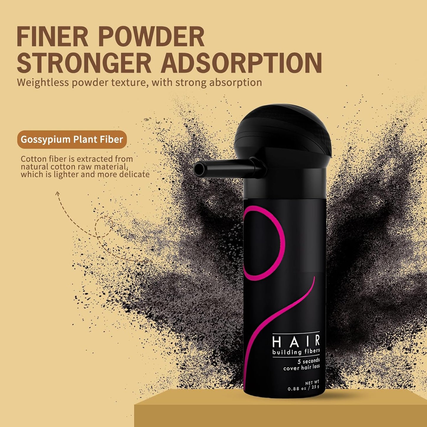 Gowwim Hair Fibers with Spray Applicator 2-in-1 Kit for Thinning & Loss Hair, Naturally Enhancements Thickening Spray Fibers Waterproof Long-Lasting Gray & Bald Spot Cover up for Women & Men