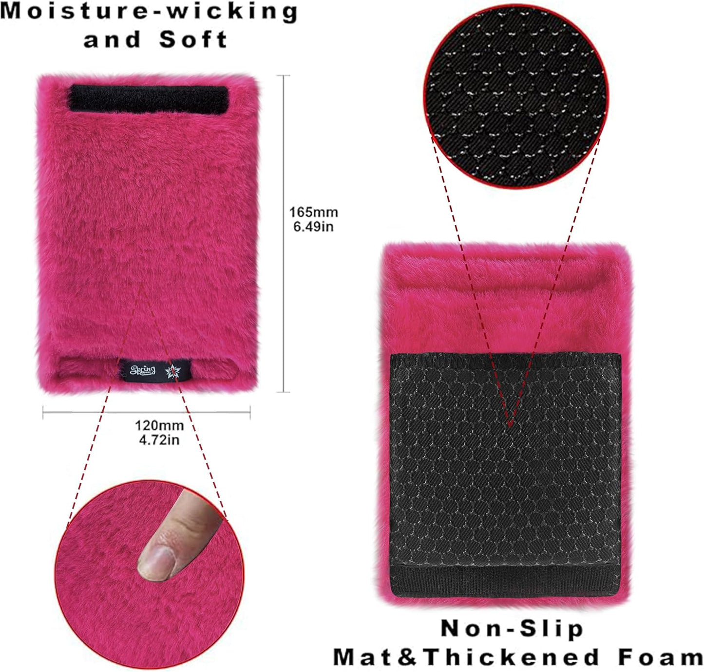 SPRING SEAON Walker Hand Pads Fluffy Walker Handle Cushions Non-Slip Universal Walker Grips Padded Hand Covers Soft Pads for Walkers for Seniors Walker Pads for Handles Folding Rolling Wheelchair, Rollator Handle, Elderly Grippers 2 Pack