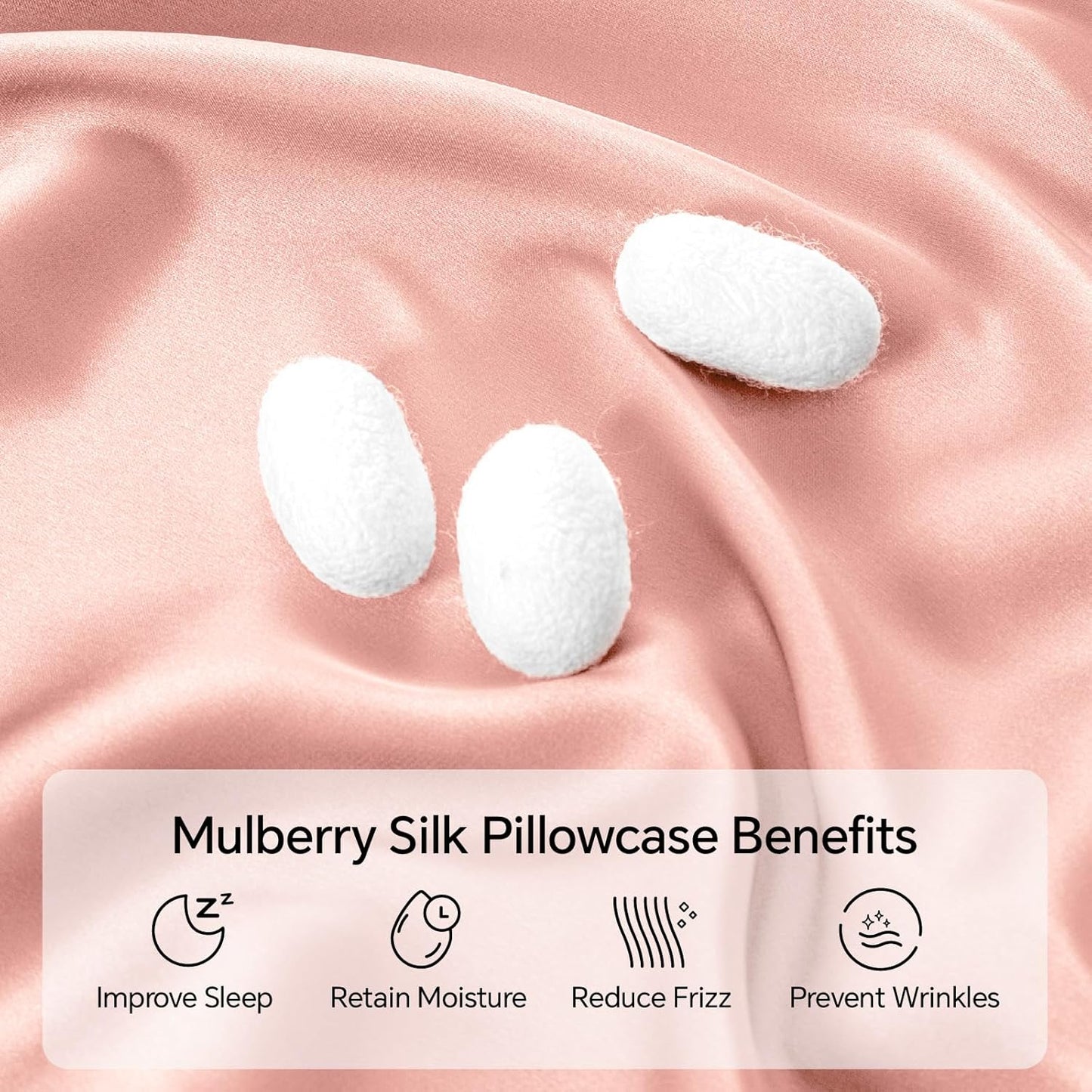 INFIIXSO Mulberry Silk Pillowcase for Hair and Skin, Silk Pillow Cases Queen Size Set of 2 with Hidden Zipper 20"x30", Ultra Smooth and Soft Cooling Pillow Cases for Hot Sleepers(Rose Pink, 2 Pack)