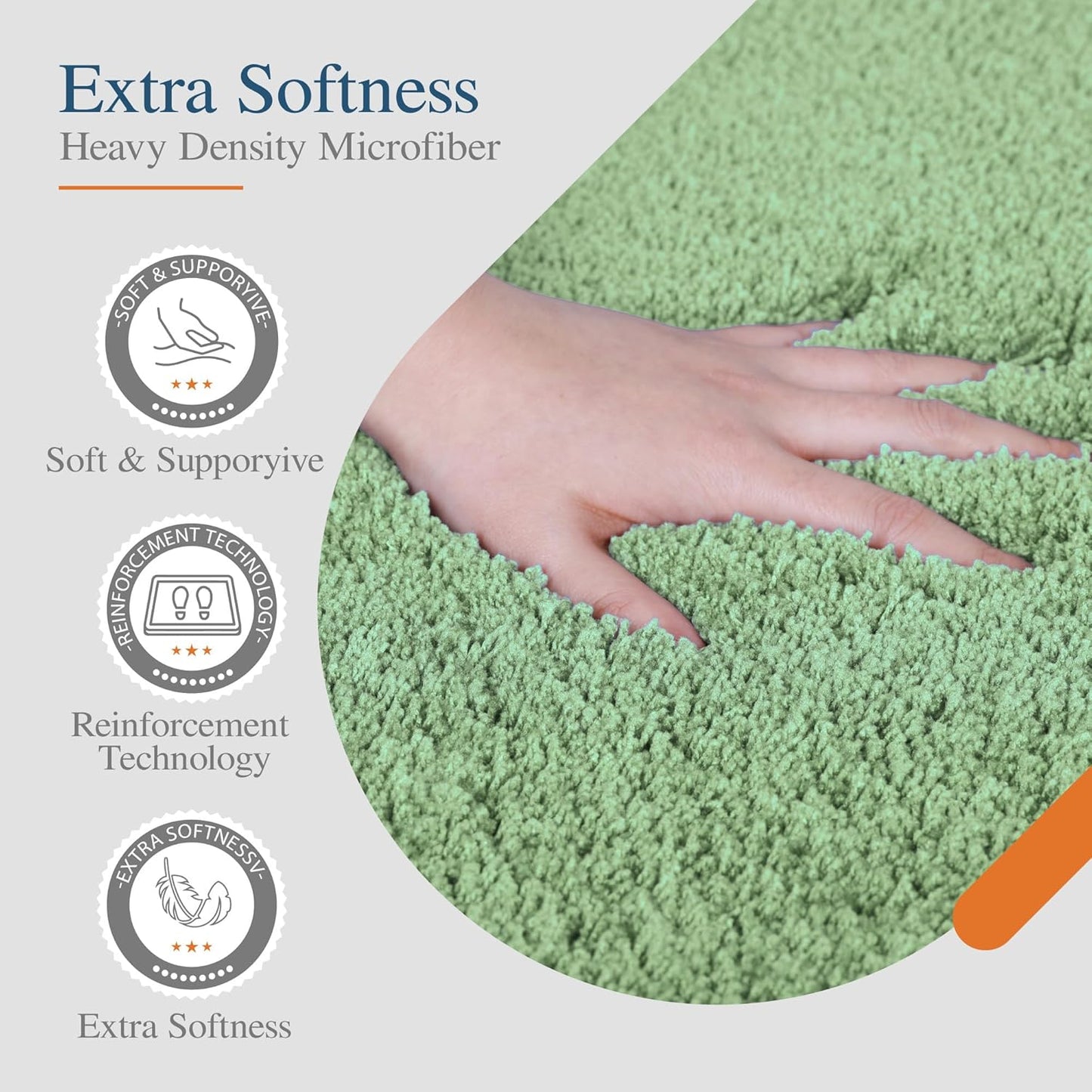 Walensee Large Bathroom Rug (24 x 48, Sage Green) Extra Soft and Absorbent Shaggy Bath Mat Machine Washable Microfiber Non Slip Luxury Floor Mat