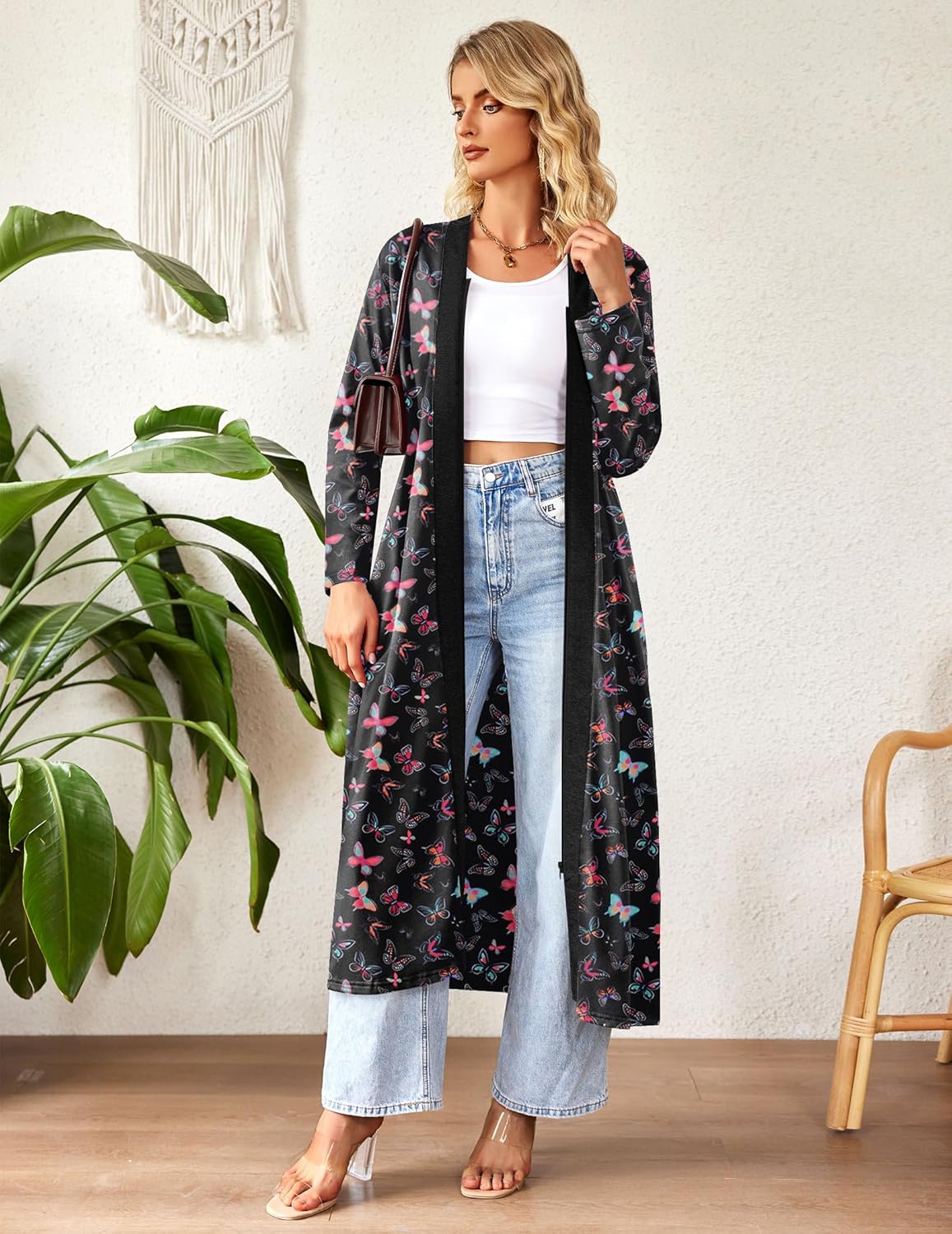 Ekouaer Women Zipper Robe Long Sleeve Loungewear Lightweight Housecoat Full Length Nightgown with Pockets