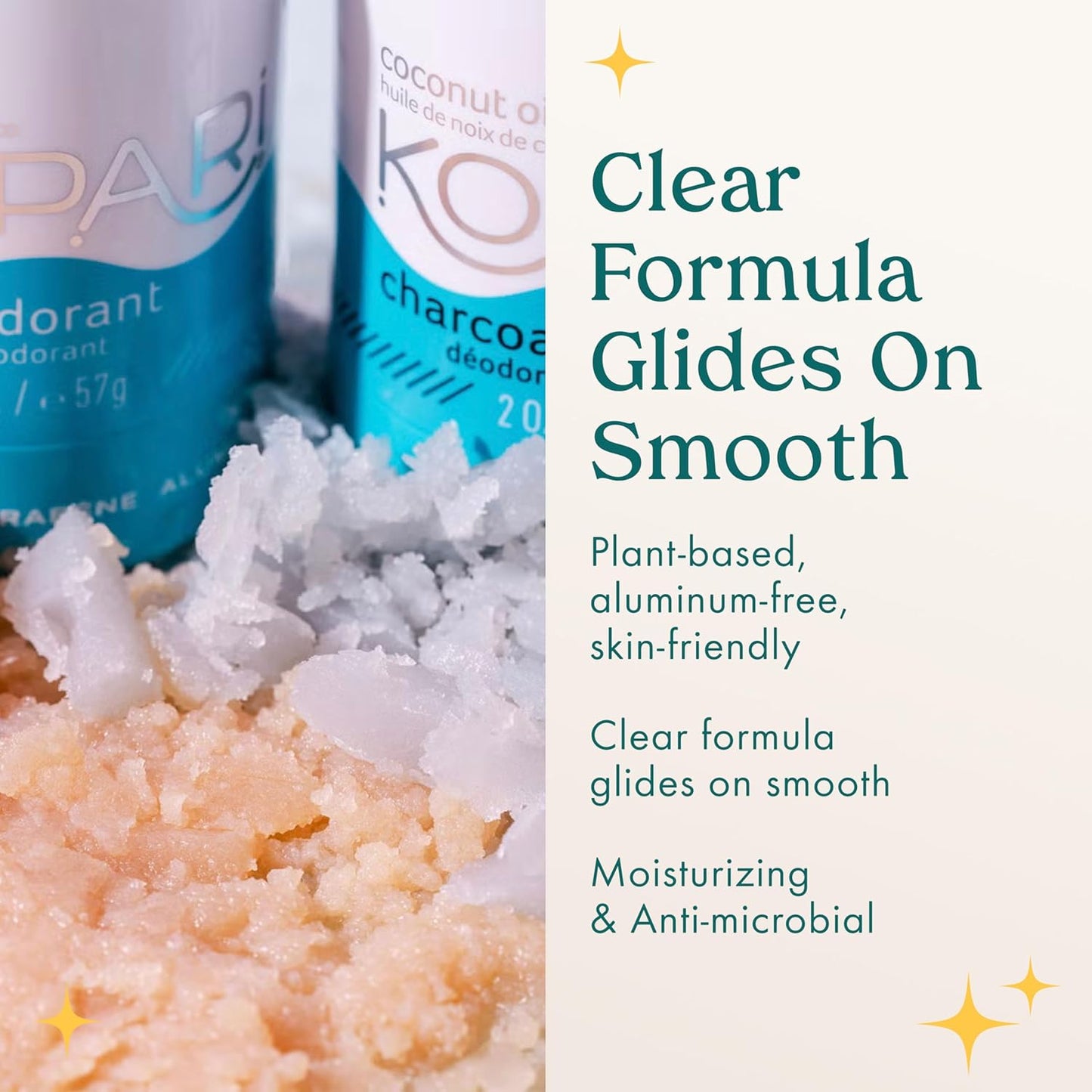 Kopari Aluminum Free Coconut Deodorant, Non Toxic & Clean Plant-Based, No Aluminum, Parabens or Baking Soda, Long Lasting Protection, Original 2 oz