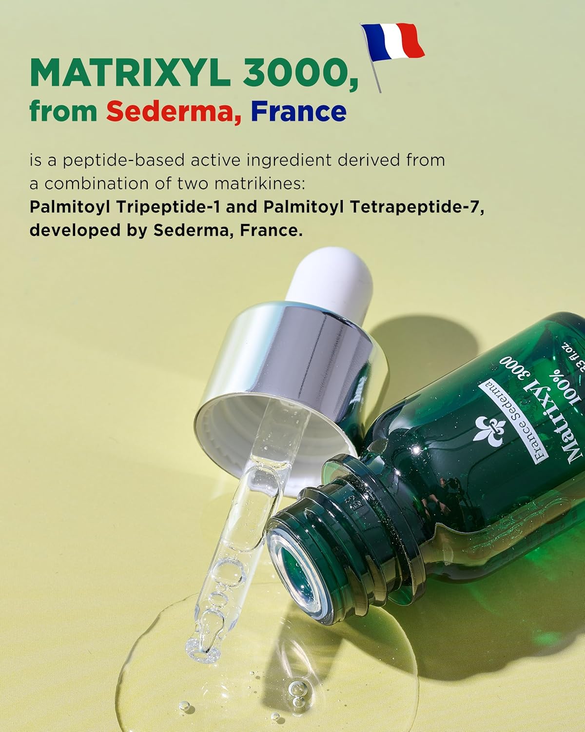 Matrixyl 3000 100% Serum Skincare – Pure Peptide Complex Anti-Aging Facial Ampoule from France Sederma, Collagen Boosting Wrinkle Treatment, Perfect for Layering & DIY, 0.33 fl.oz (10ml) 3 Pack