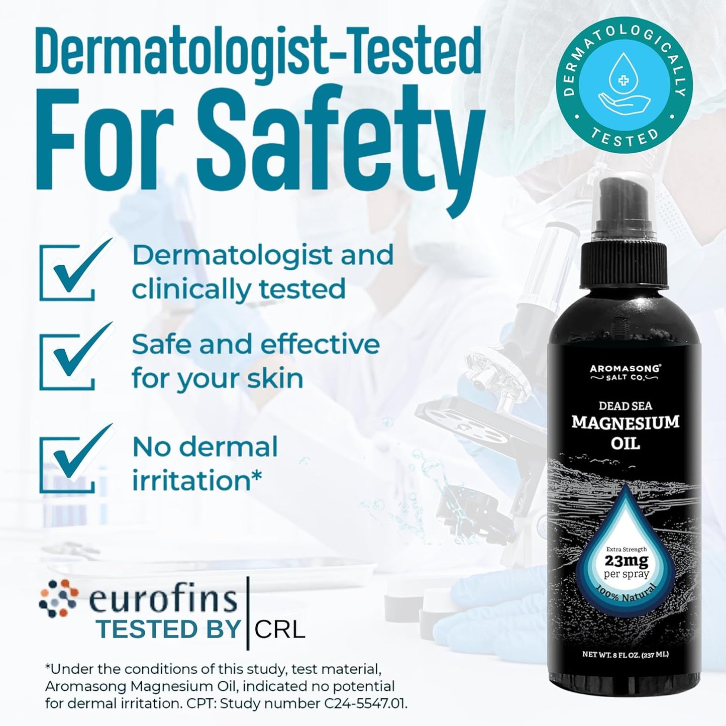 Aromasong Extra Strength Magnesium Oil Spray - 8 Oz. 2 Pack (23mg in Each Spritz) Natural and Pure Magnesium Spray - Made in The USA - for Leg Discomfort and Promotes a Calm Sleep