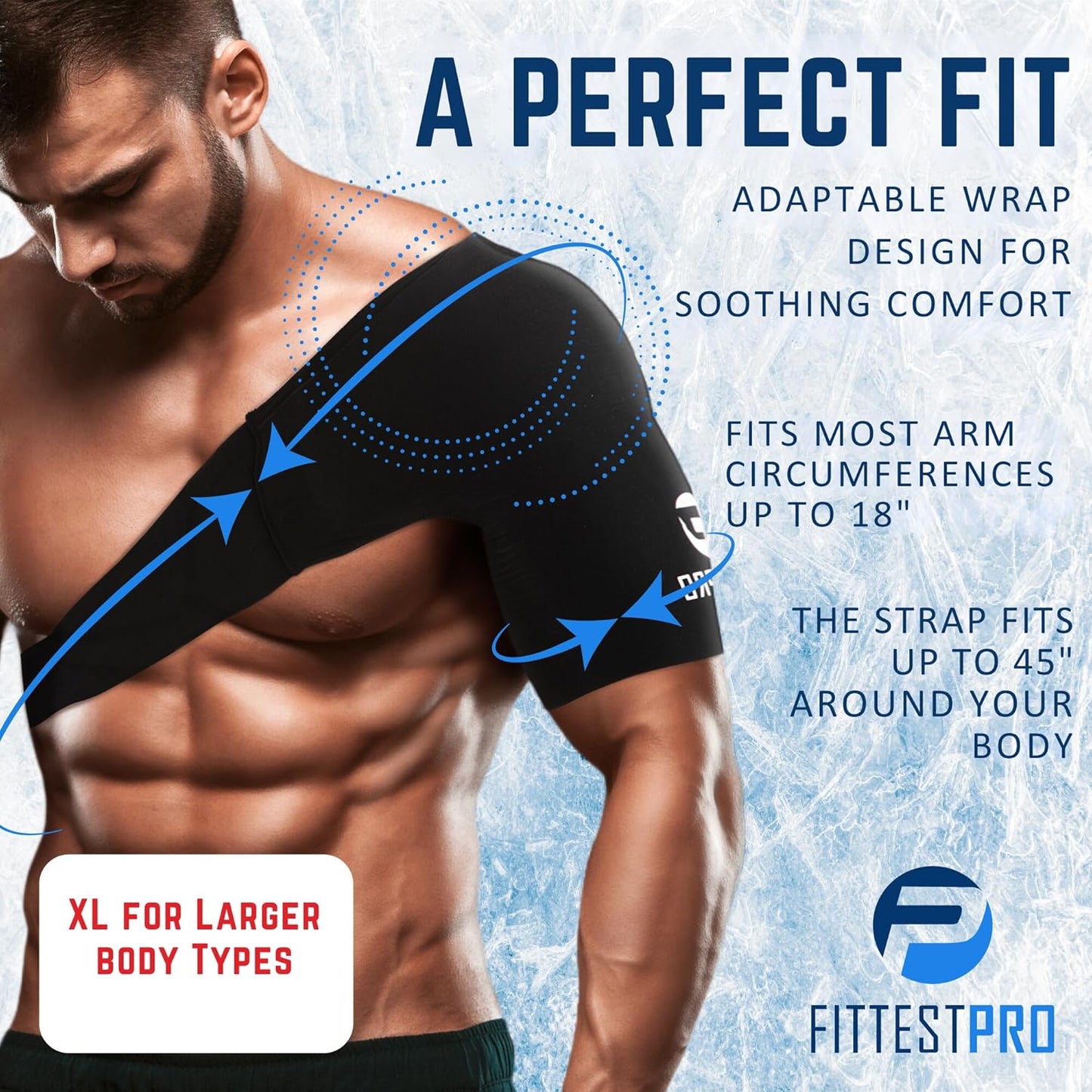 Shoulder Ice Pack Wrap (XL) for Pain Relief, Reusable Cold Therapy Wrap for Tendonitis, Swelling, Rotator Cuff, and Recovery