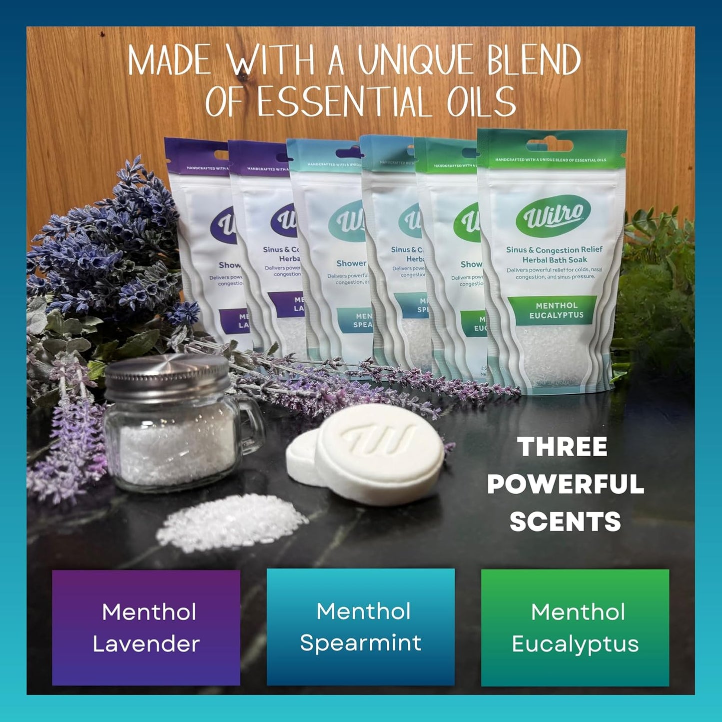 Wilro Soothing, Aromatic Shower Steamers, 3 Pack, Menthol Eucalyptus (6 Steamers)