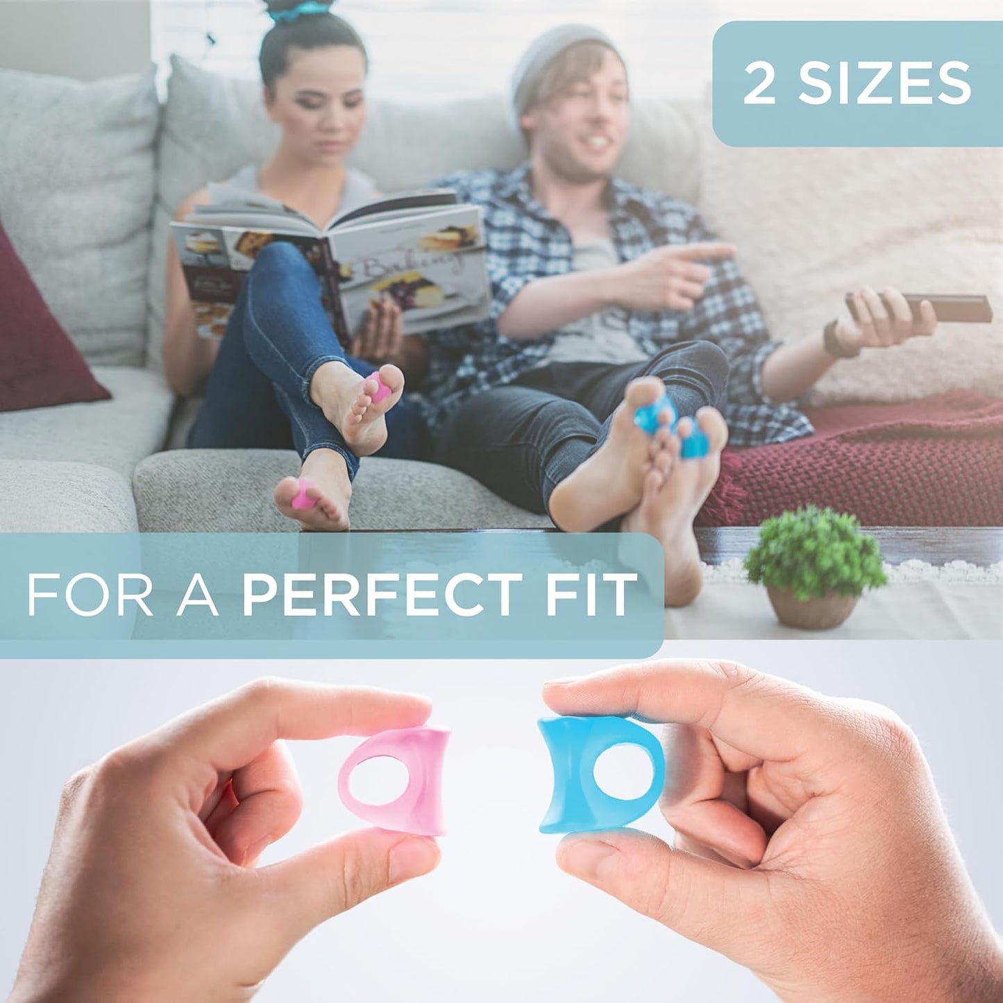 Mind Bodhi Single-Loop Toe Separators 4-Pack: Correcting Bunions and Restoring Toes to Their Original Shape - For Men and Women - Toe Spacers Bunion Corrector - Pink