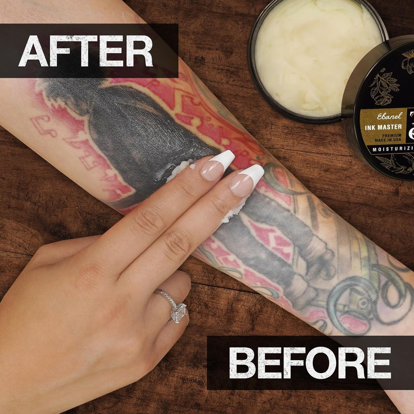 Ebanel Tattoo Balm 3oz, Premium Tattoo Aftercare Cream Brightener Ink Color Enhancing Butter Moisturizer with Herbal Essences and Essential Oils, All-Stage Tattoos Ointment After Care Kit Supplies