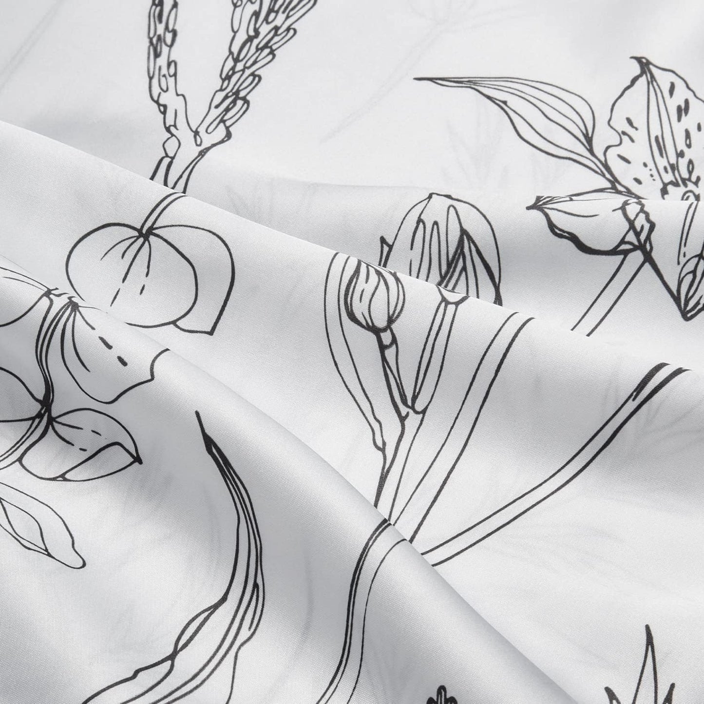 EXQ Home Satin Body Pillow Pillowcase Super Soft Silk Pillowcase, Body Pillow Cover with Envelope Closure Flowers with White Background (20"x54")