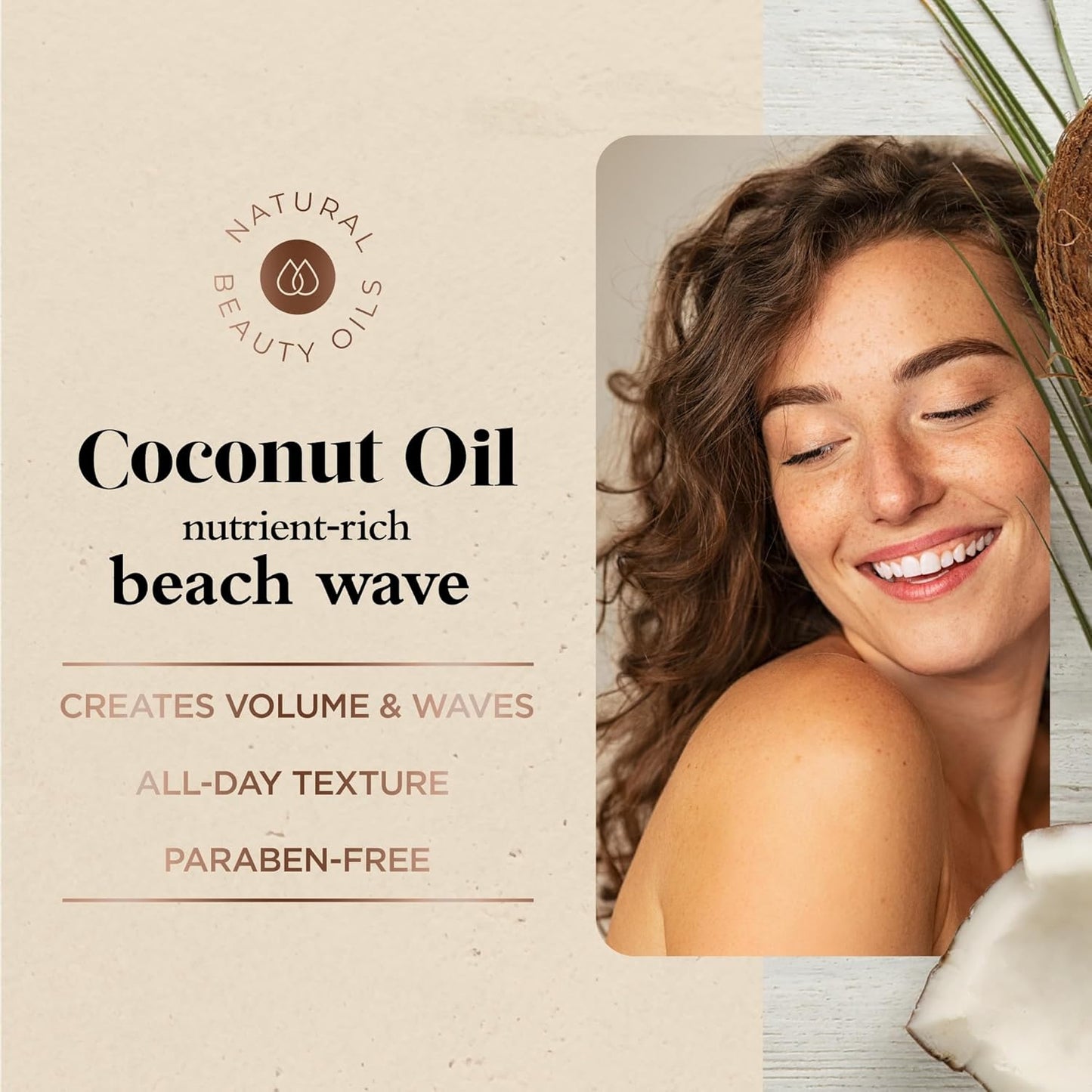 Oliology Coconut Oil Beach Wave Sea Salt Mist Spray - Creates Volume and Tousled Waves, Texture and Style that Lasts All Day (8 Oz)