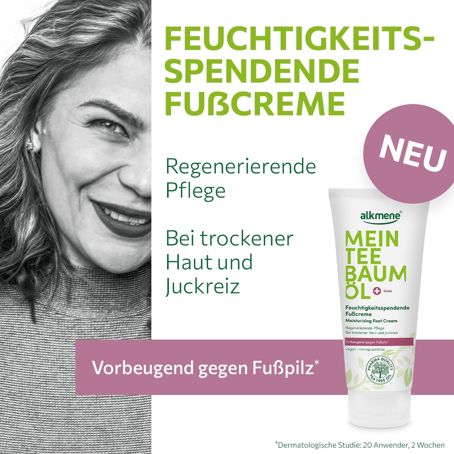 Intensive Foot Repair Cream, Feet Cream with Tea Tree Oil, Vegan and Paraben-Free Foot and Heel Cream for Rough, Dry and Cracked Feet, Soothes and Deodorizes, 100 ml