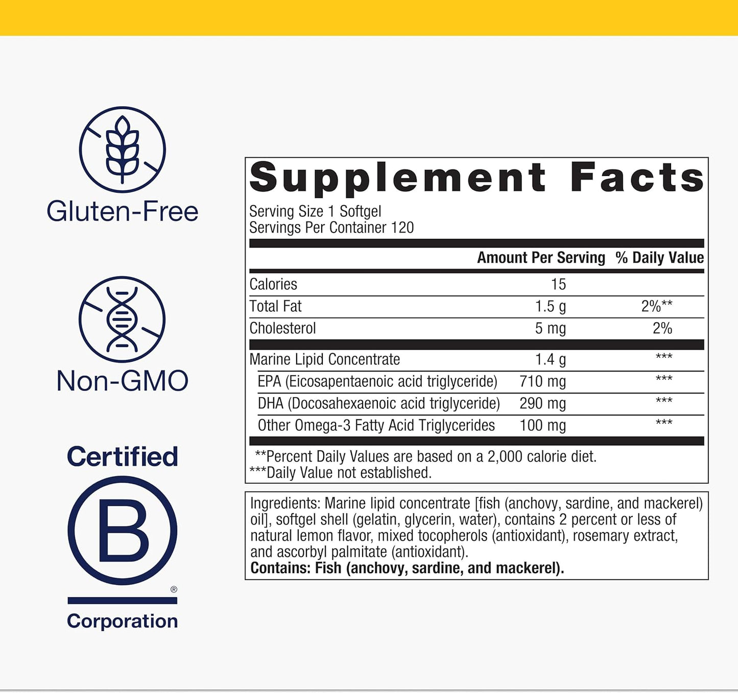 Metagenics OmegaGenics Fish Oil EPA-DHA 1000 mg - High Potency - Omega-3 Fish Oil Supplement - for Heart Health, Musculoskeletal Health & Immune System Health* - with DHA & EPA - 120 Softgels