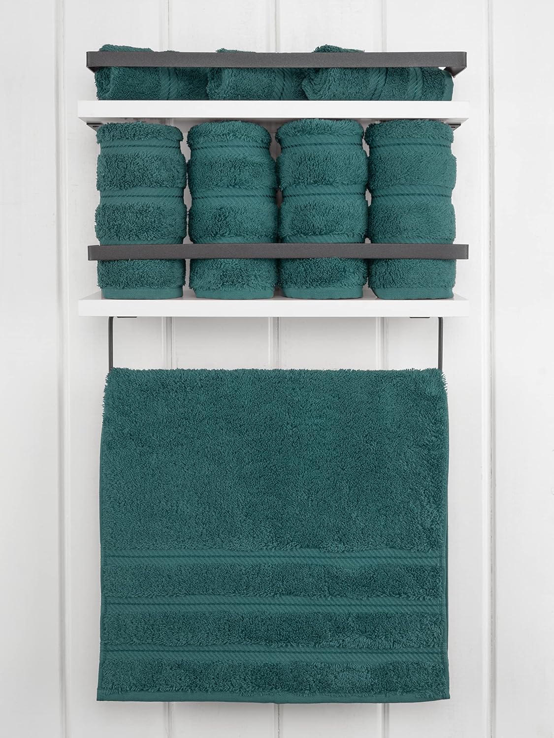 American Soft Linen Luxury Hand Towels for Bathroom, 600 GSM 100% Cotton Turkish 4 Piece Hand Towel Set, 600 GSM Hand Face Towels for Kitchen, Teal Hand Towels