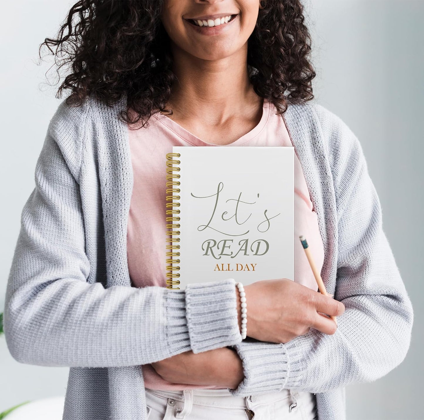 Let's Read Boho Notebook, Book Lovers Gifts, Reading Journal Notebook, Book Reading Journal for Book Lovers, Book Journal Reading Log, Spiral Notebook 5.5x8.3 with 164 Pages