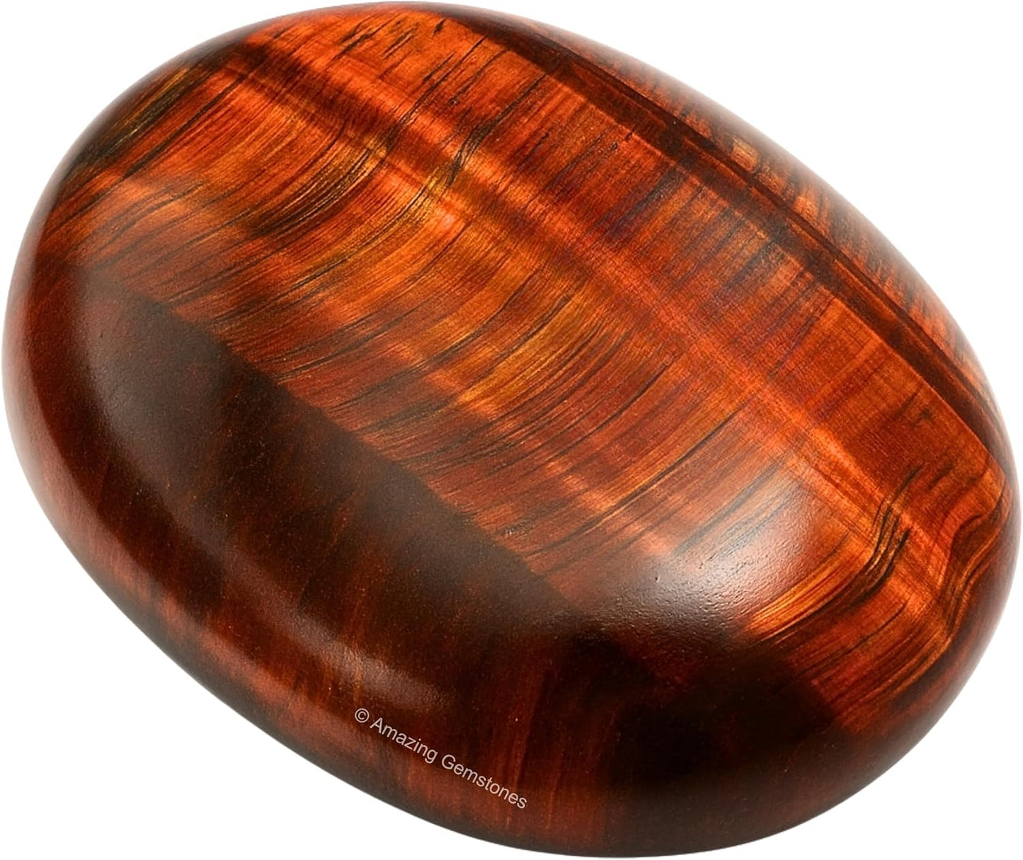 Amazing Gemstone Red Tiger Eye Crystals and Healing Stones - Large Palm Stone Crystals Piedra - Crystal for Good Luck, Balanced Positive Energy, Meditation - Unique Stocking Stuffers, Gifts for Women