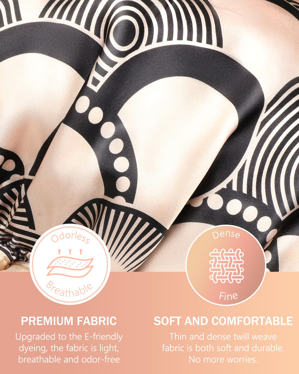 mikimini Shower cap for Women and Girls,Champagne Shower Caps with Lace, Double Layer Waterproof, Reusable, Washable, High-quality,Medium (Pack of 1)