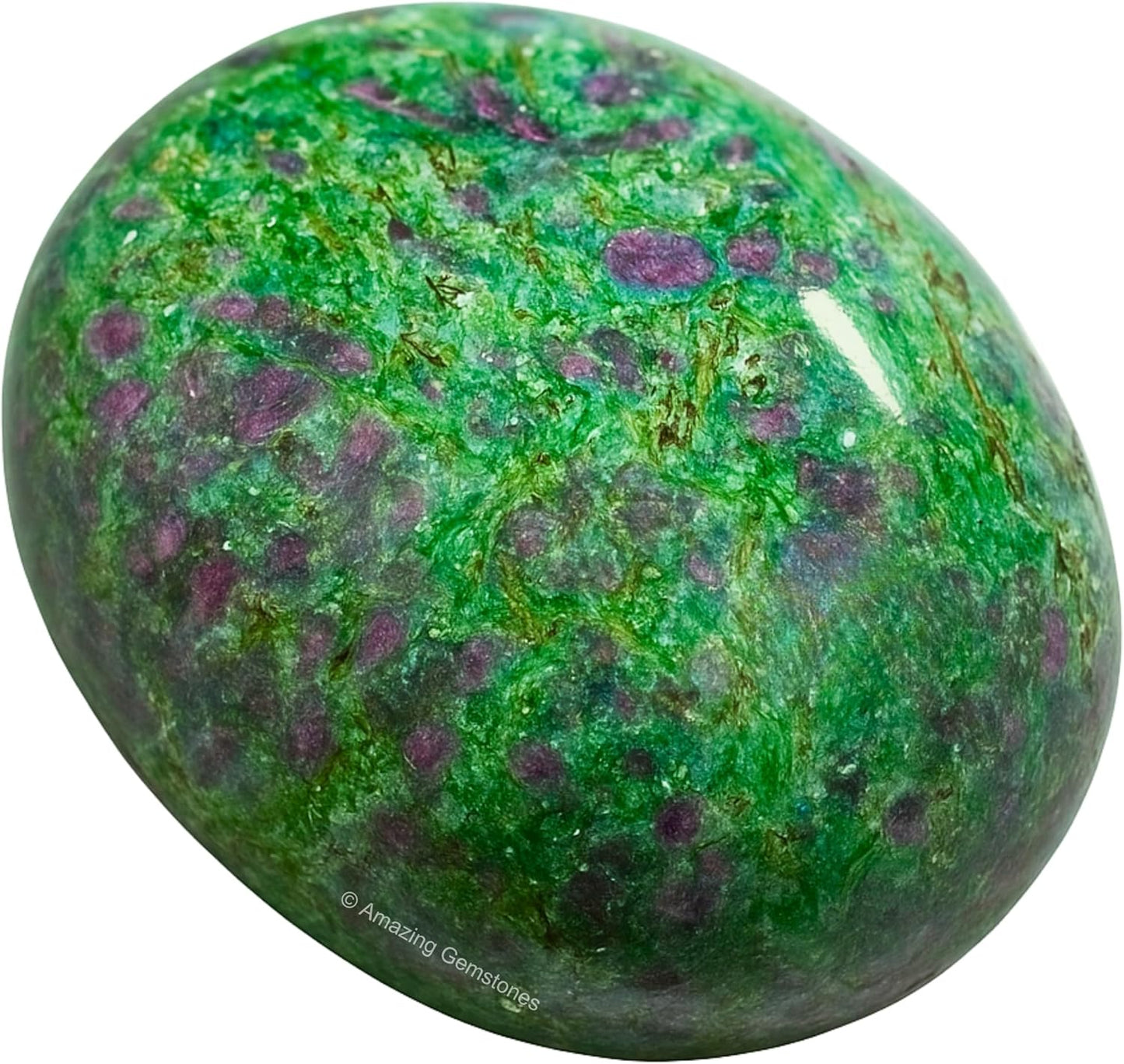 Amazing Gemstone Ruby in Fuchsite Crystals and Healing Stones - Large Palm Stone Crystals Piedra - Crystal for Good Luck, Positive Energy, Meditation - Unique Stocking Stuffers, Gifts for Women, Men