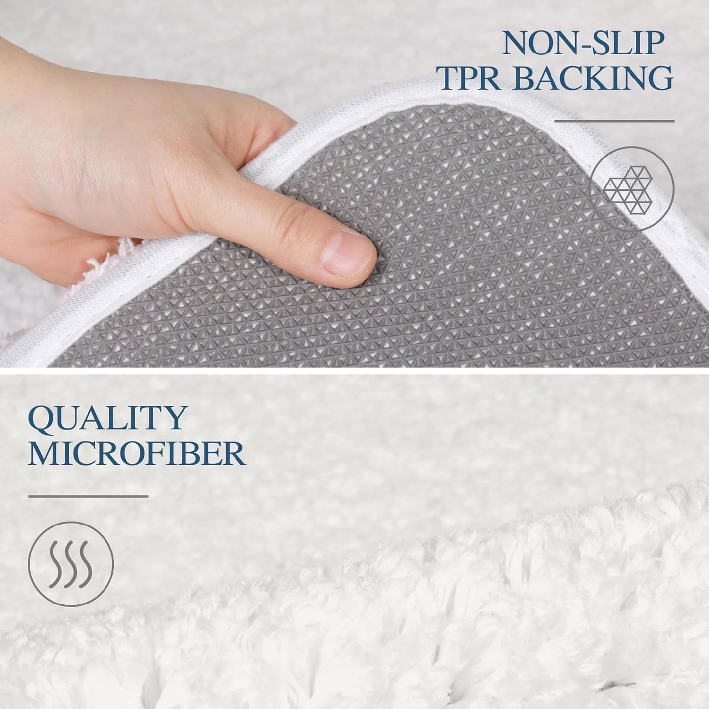 Walensee Large Bathroom Rug (24 x 72, Ivory) Extra Soft and Absorbent Shaggy Bath Mat Machine Washable Non Slip Bath Mat, Luxury Bathroom Floor Mat