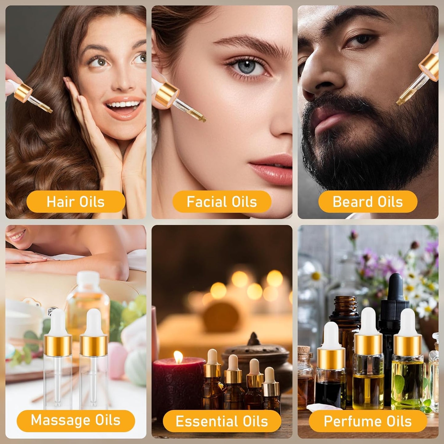 100 Pack Mini Dropper Bottle for Cuticle Oil, 3ml Small Sample Essential Oil Dropper Bottles for Travel, Clear Empty Vails for Cosmetic Perfume