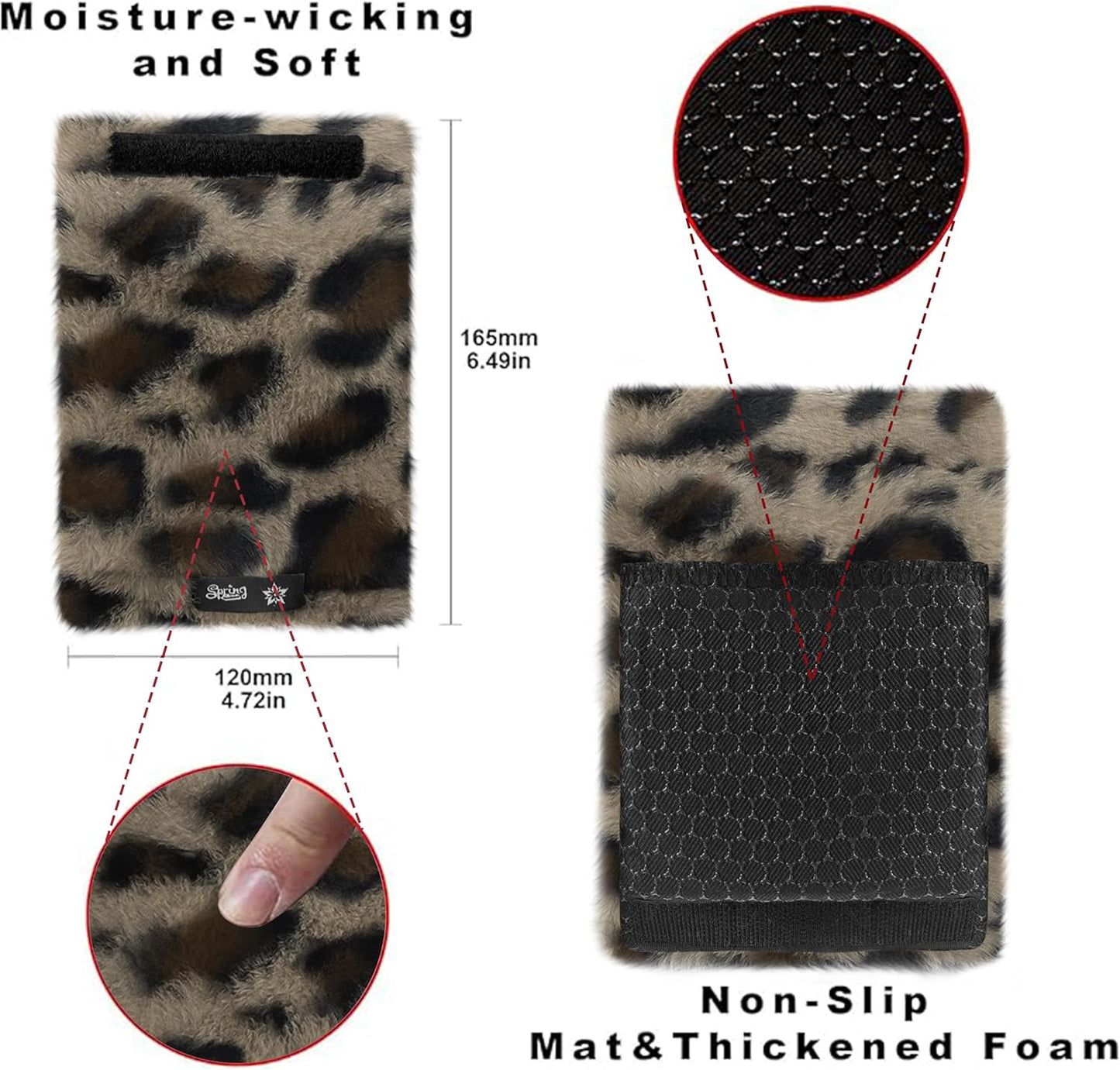 SPRING SEAON Walker Hand Pads Fluffy Walker Handle Cushions Non-Slip Universal Walker Grips Padded Hand Covers Soft Pads for Walkers for Seniors Walker Pads for Handles Folding Rolling Wheelchair, Rollator Handle, Elderly Grippers 2 Pack
