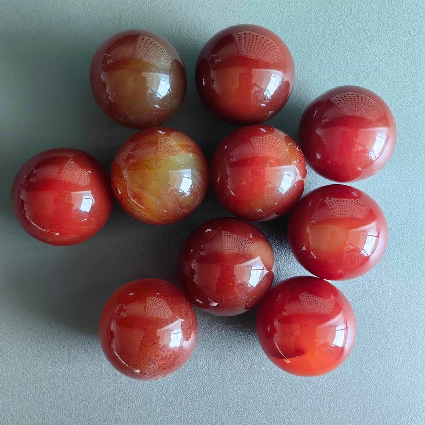 Hand Exercise Balls 30mm for Women - Set of 2 Natural Crystal Stone Spheres - Finger Joint Relief & Stress Relax, Perfect Size for Women's Hands, Red Agate