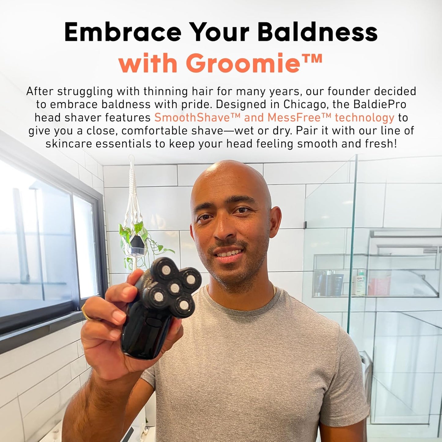 Groomie Charging Dock for BaldiePro Electric Head Shaver - Sleek Portable Charging Stand for Your Trimmer & Electric Hair Rotary Shaver - Mens Grooming Accessories