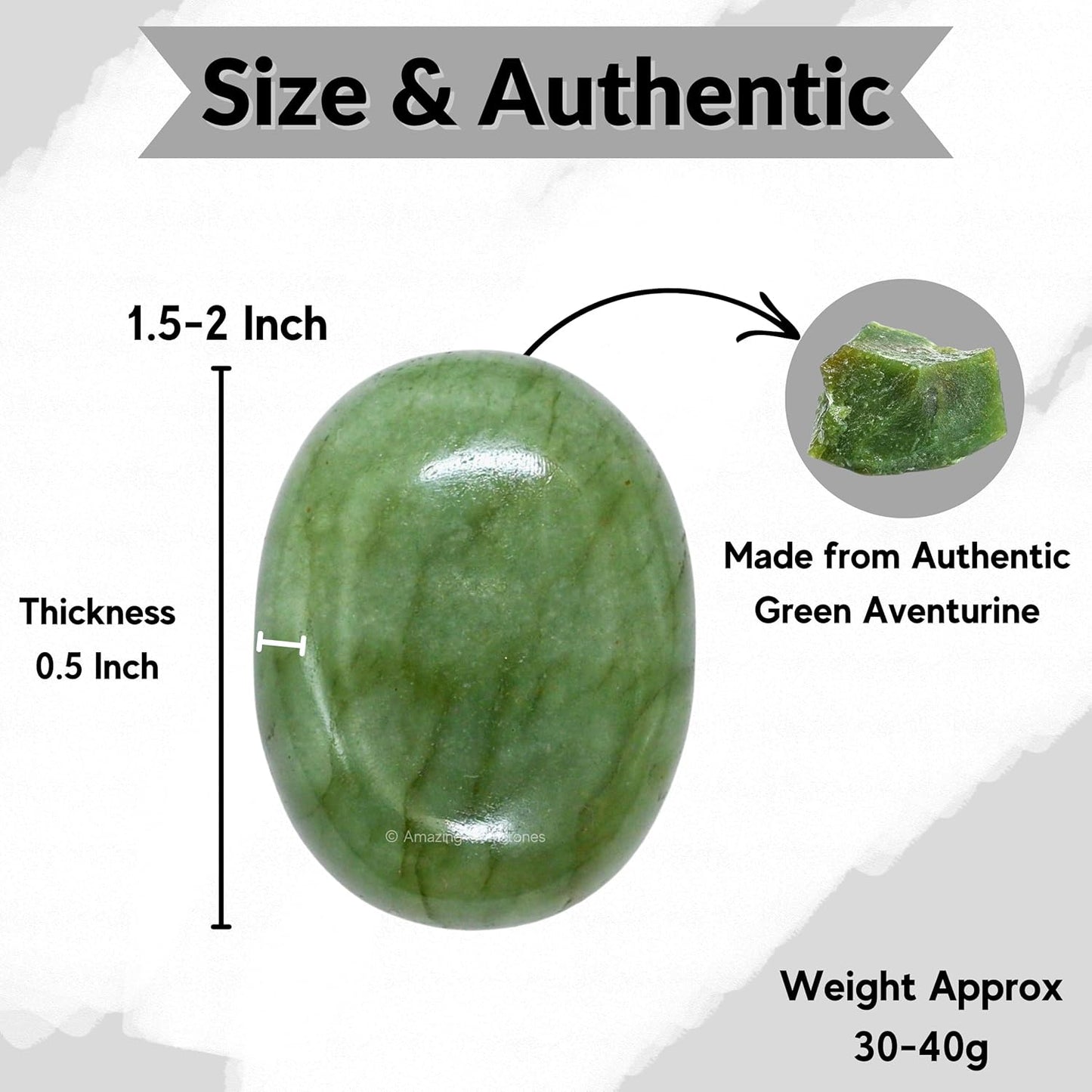 Amazing Gemstone Green Aventurine Crystals and Healing Stones - Large Palm Stone Crystals Piedra - Crystal for Good Luck, Positive Energy, Meditation - Unique Stocking Stuffers, Gifts for Women, Men