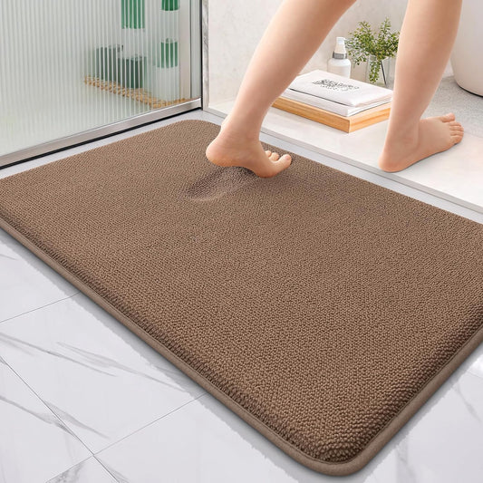 OLANLY Thick Memory Foam Bath Mat Rug 36x24, Extra Soft Absorbent Bathroom Rug, Quick Dry Bath Mats, Non-Slip, Machine Washable Carpet for Bathroom, Tub and Shower, Home Decor Accessories, Mocha
