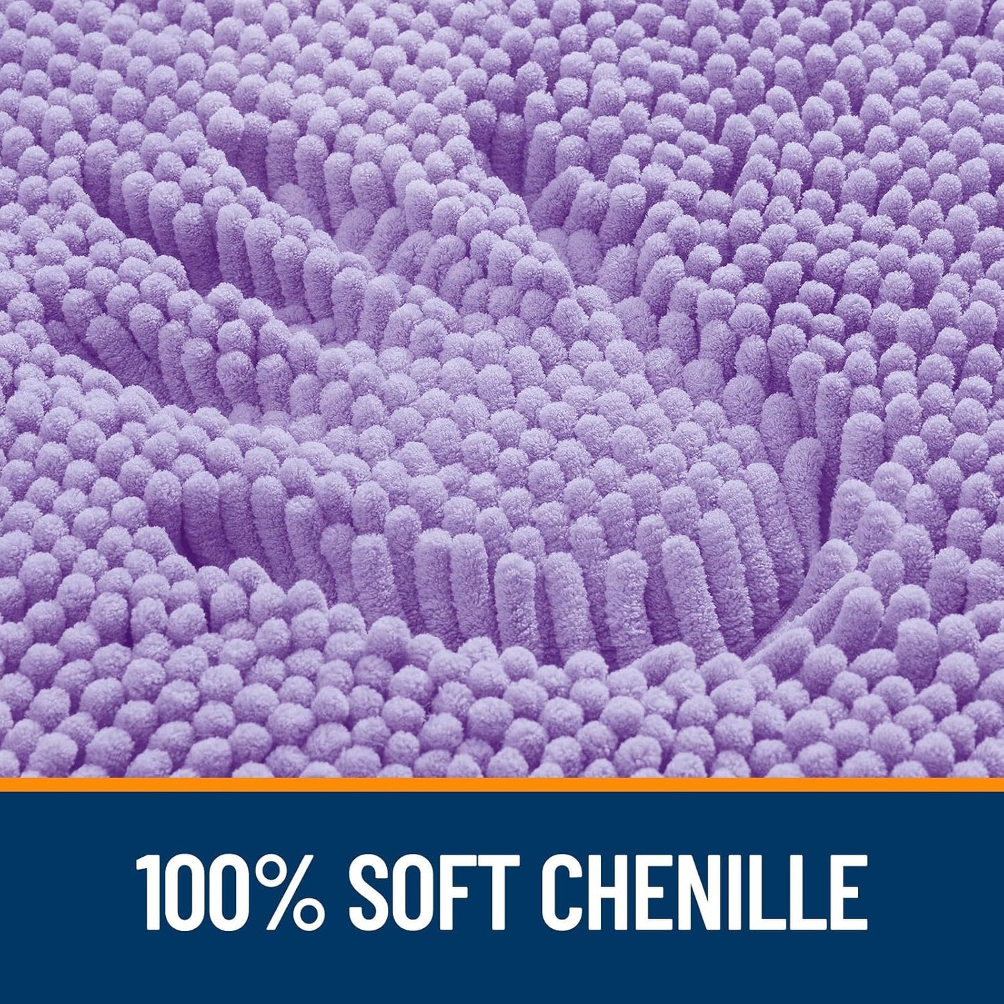 OLANLY Bathroom Rugs 47x17, Extra Soft Absorbent Chenille Bath Rugs, Rubber Backing Quick Dry, Machine Washable Bath Mats for Bathroom Floor, Tub and Shower, Home Decor Accessories, Lavender
