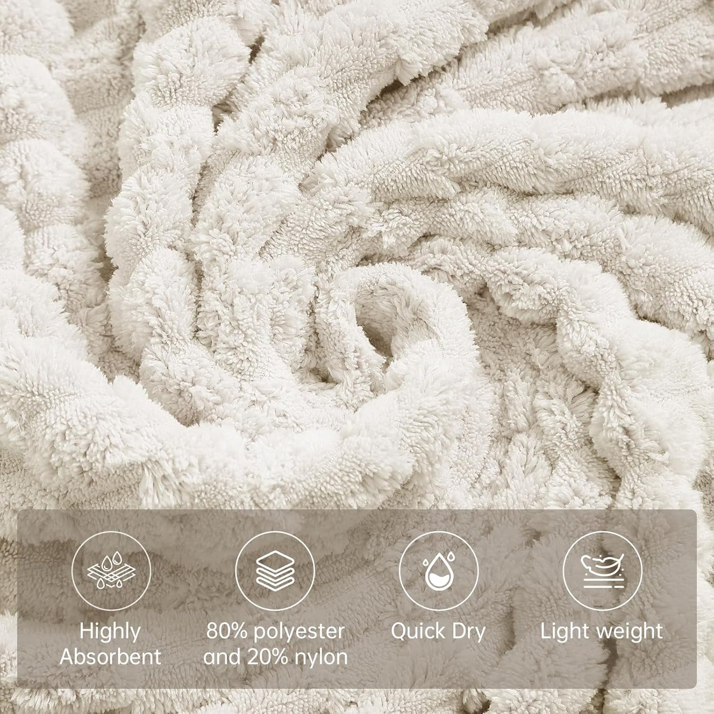 Extra Large Bath Towel Sheet-40x80 Inches Oversized,Super Soft,Quick Dry,Microfiber Shower Towels Highly Absorbent,Plush Bathroom Towels for Adults, Premium Quality (Cream, 2PCS)