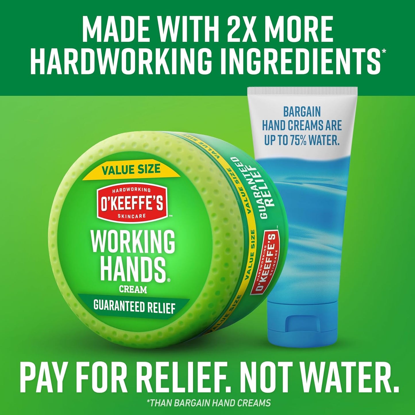 O'Keeffe's Working Hands Hand Cream for Extreme Dryness - 6.8 oz Value Size Jar (12 Pack) - Repairing Skincare for Cracked, Dry Hands