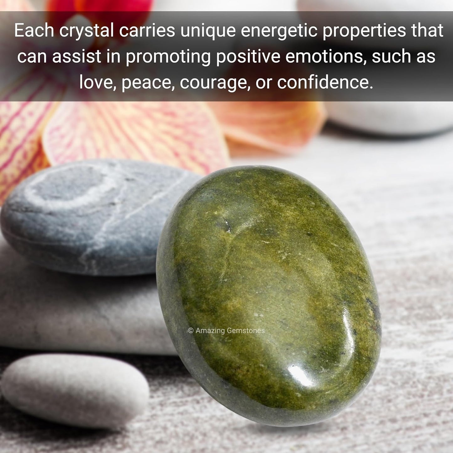 Amazing Gemstone Vesuvianite Crystals and Healing Stones - Large Palm Stone Crystals Piedra - Crystal for Good Luck, Balanced Positive Energy, Meditation - Unique Stocking Stuffers, Gifts for Women