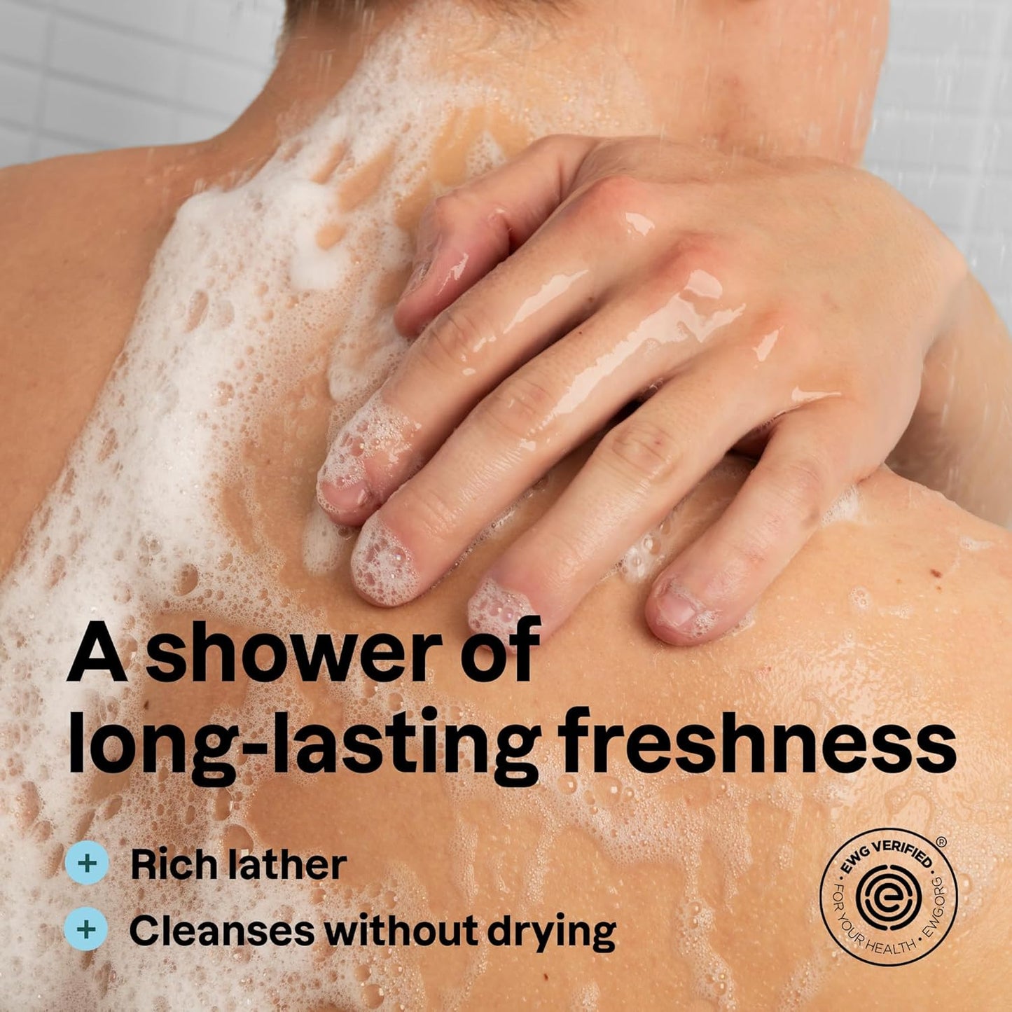 ATTITUDE Shower Gel Body Wash for Men, 98% Natural Origin Ingredients, Paraben & Phthalate Free, EWG Verified, Cleanses Without Drying, Eucalyptus & Sage,14 Fl Oz