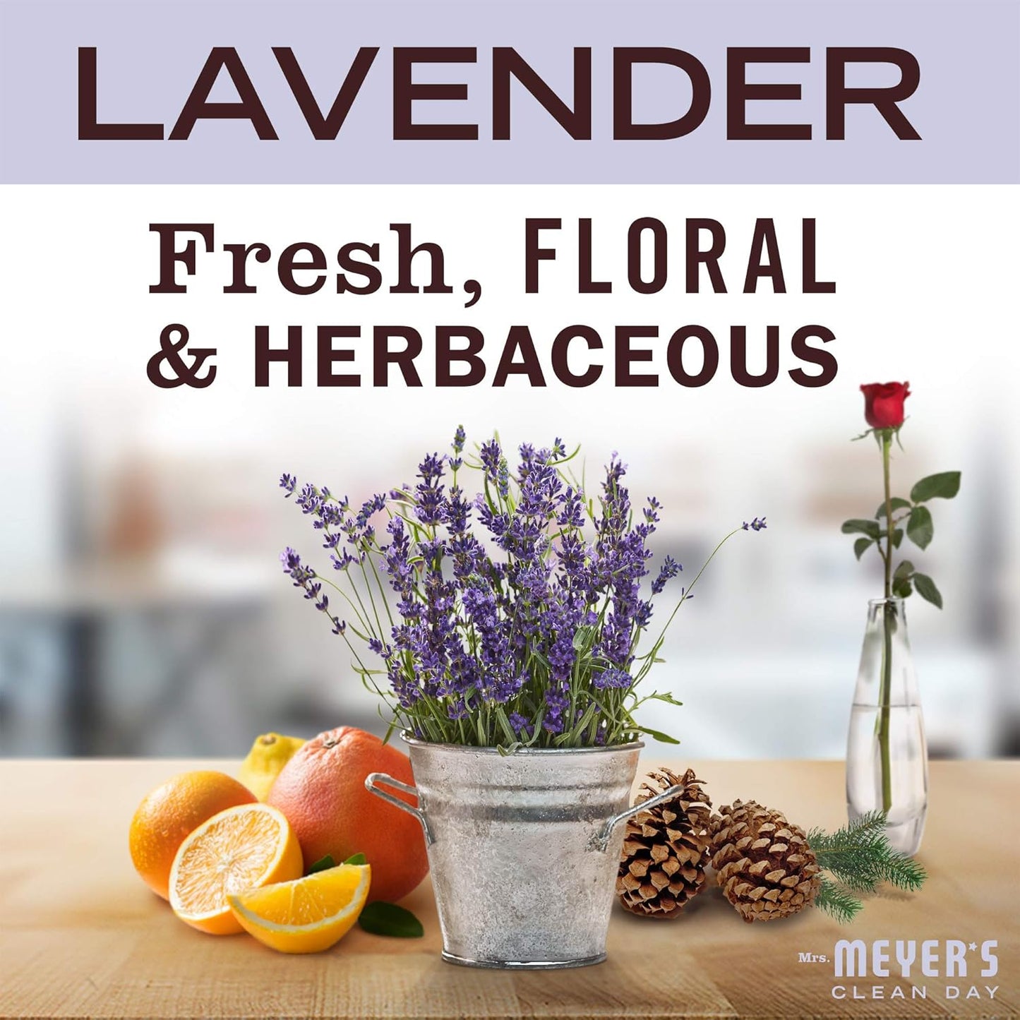 MRS. MEYER'S CLEAN DAY Room and Air Freshener Spray, Non-Aerosol Spray Bottle Infused with Essential Oils, Lavender, 8 fl. oz