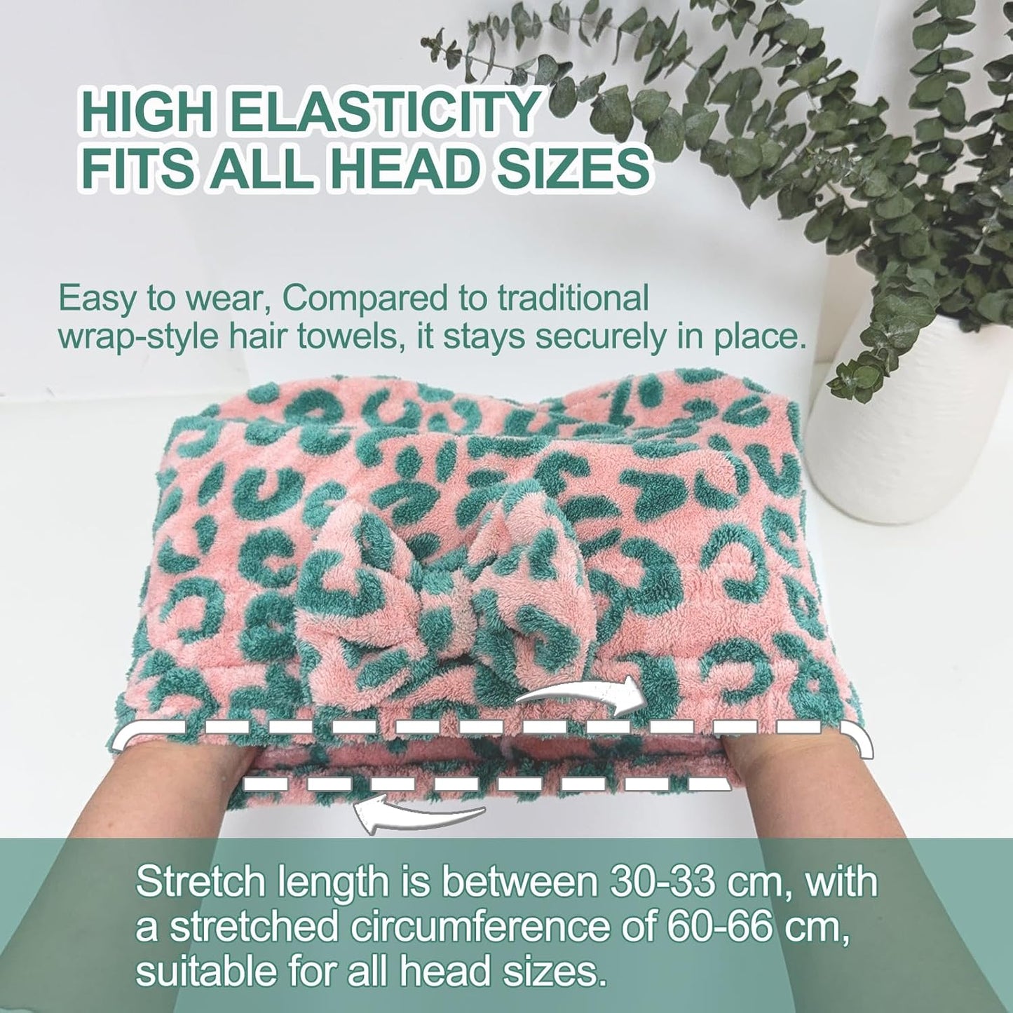 Jseng 3Packs Microfiber Hair Towel for Women - Quick-Drying, Super Absorbent Hair Wrap with Bow Design, Soft Hair Towel Turban for Curly Long Wet Hair