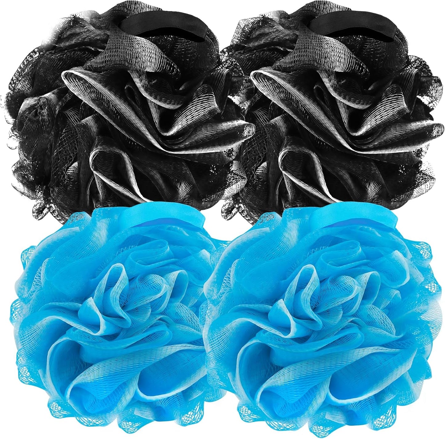 Bath Loofah Sponge Back Scrubber Shower Sponge Soft Mesh Exfoliator Pouf Shower Ball Bath Sponges for Women and Men Bath Accessories