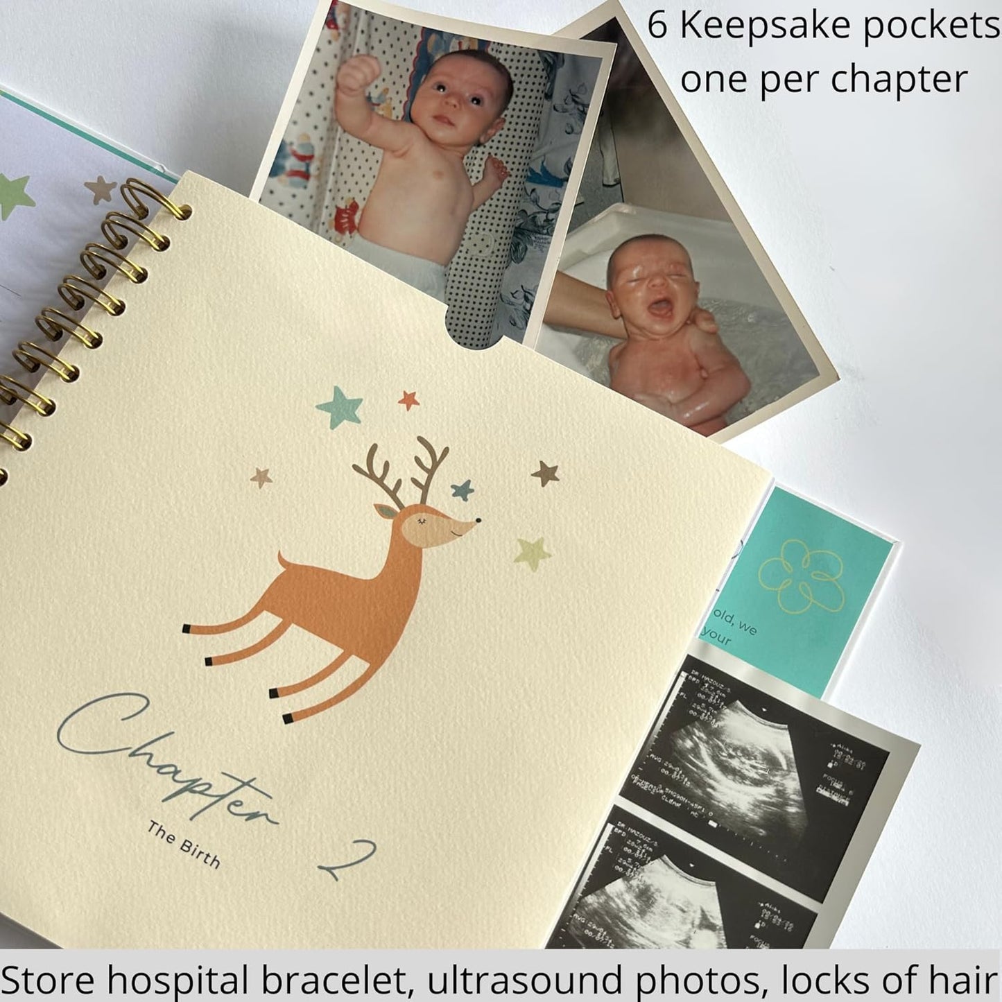 Little You – Baby Memory Book & Pregnancy Journal (120 Pages) – Newborn to 5 Years – Magnetic Gift Box + Photo Pockets + Letter to Open at 21 – Keepsake Album for Boys or Girls